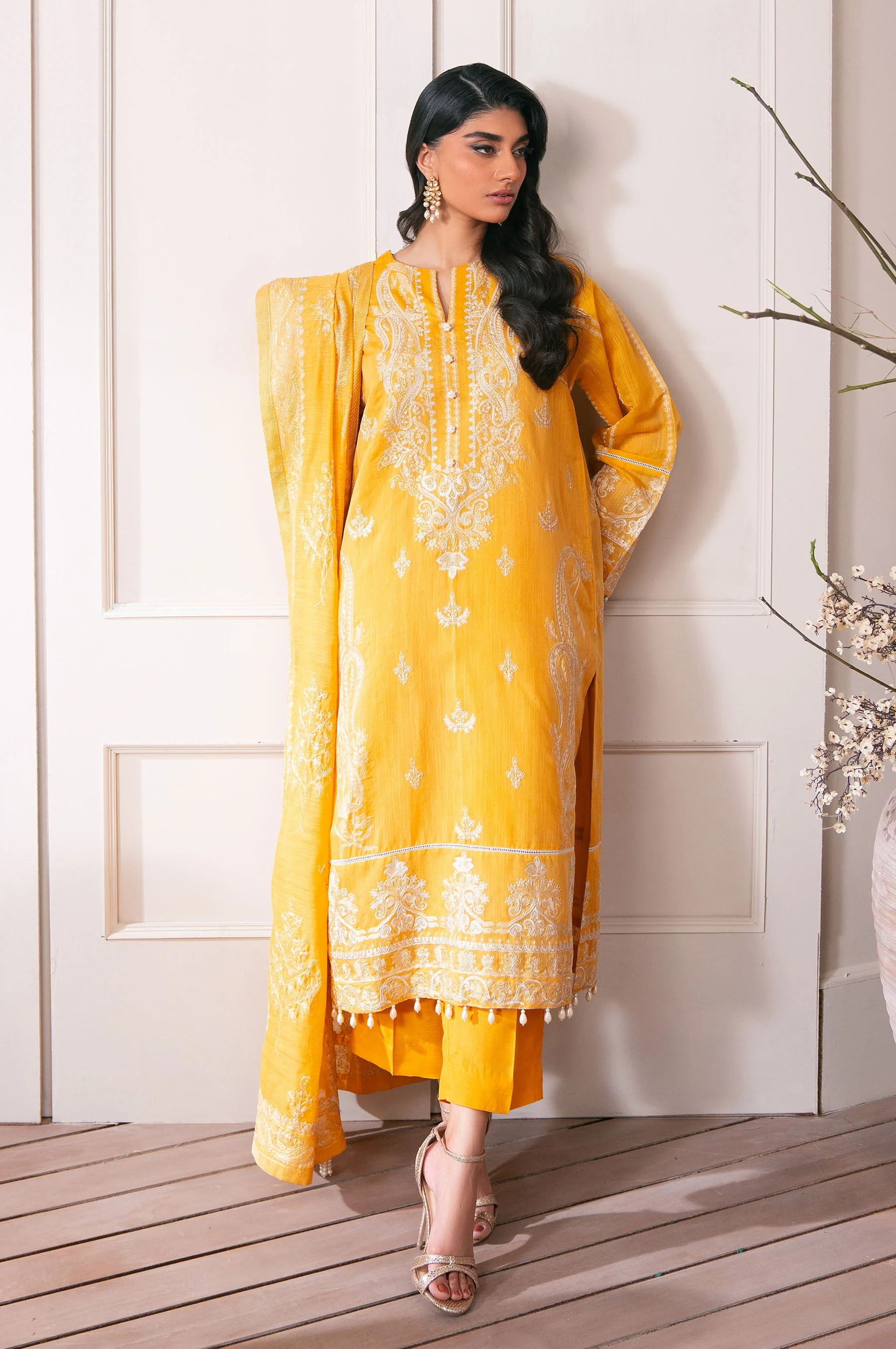 3 Piece Embroidered Manar Semi Formal Suit - Image 6