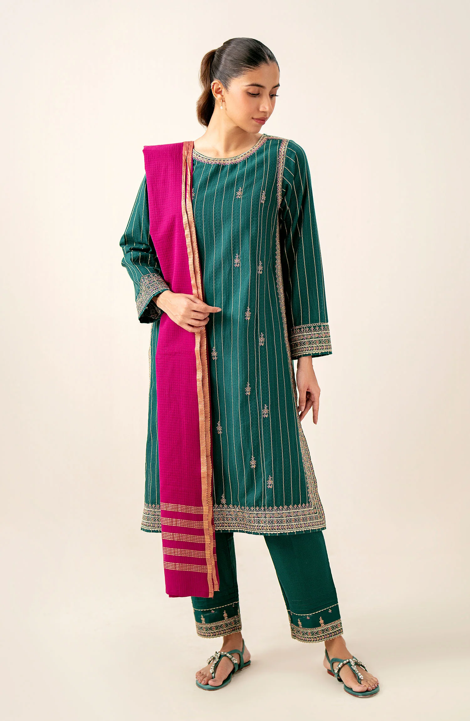 Stitched 3 Piece Embroidered Mysuri Suit