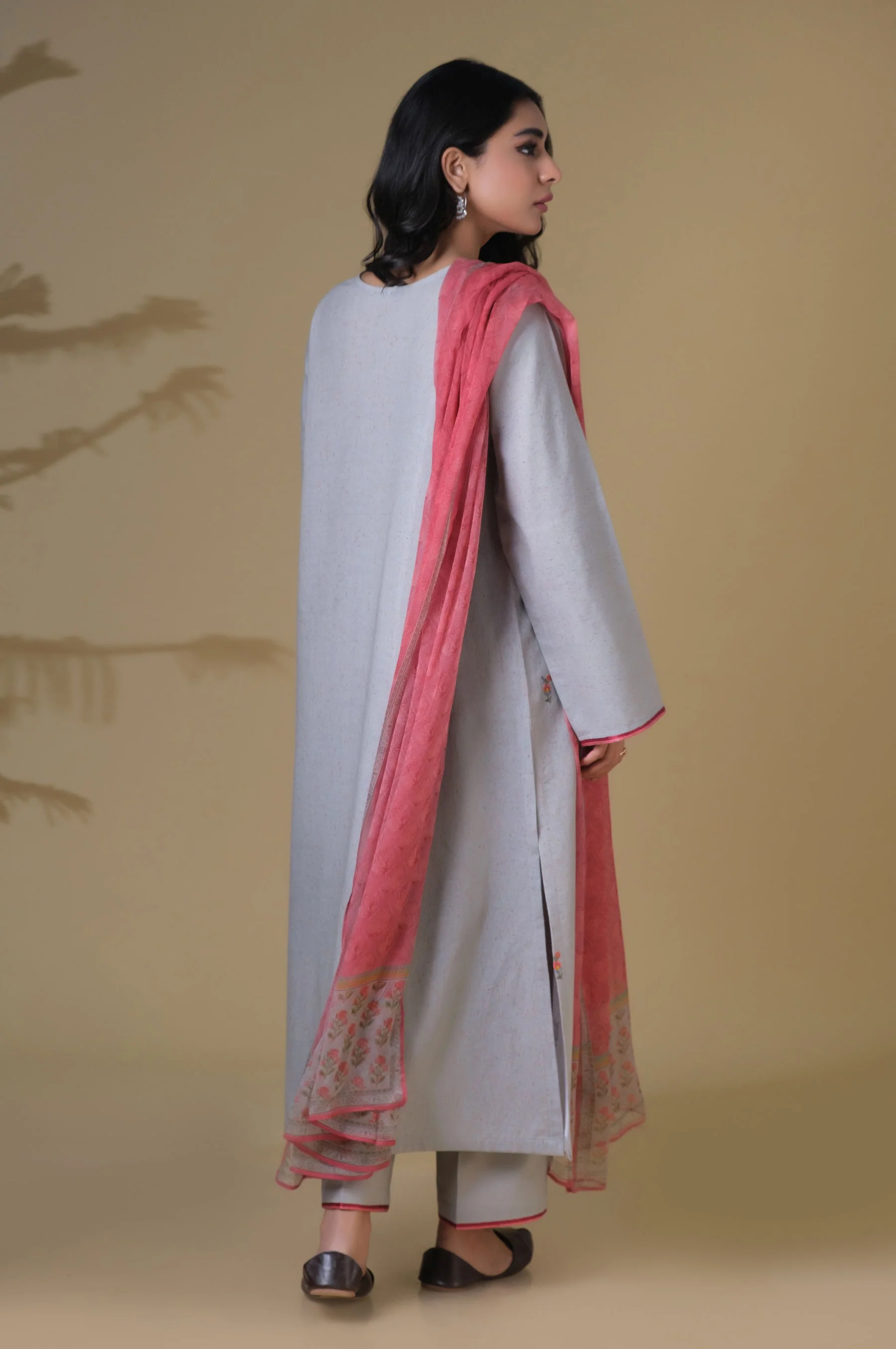 Stitched 3 Piece Embroidered Suit - Image 3