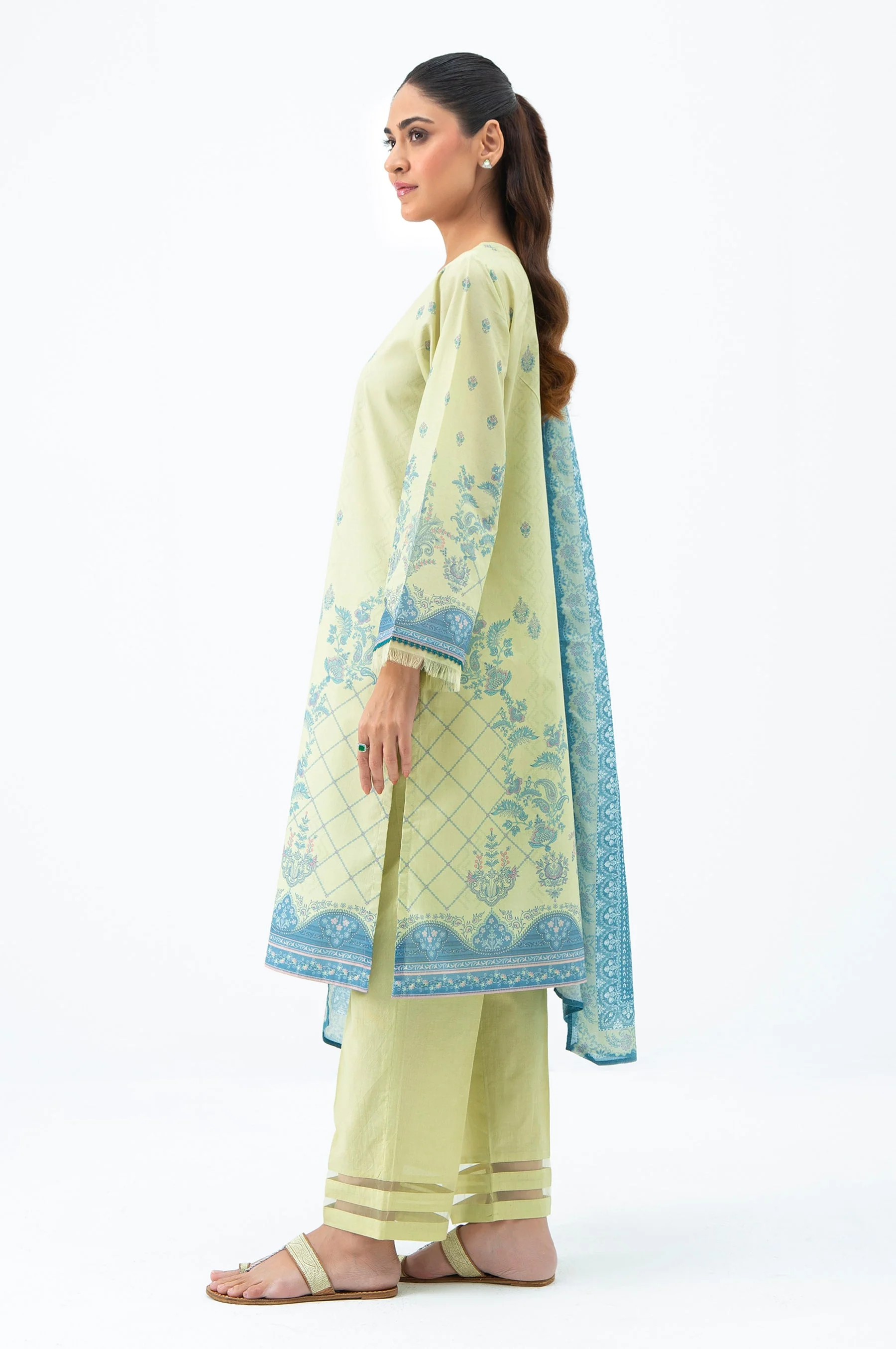 STITCHED EMBROIDERED CAMBRIC SUIT (FACTORY E-OUTLET) - Image 3