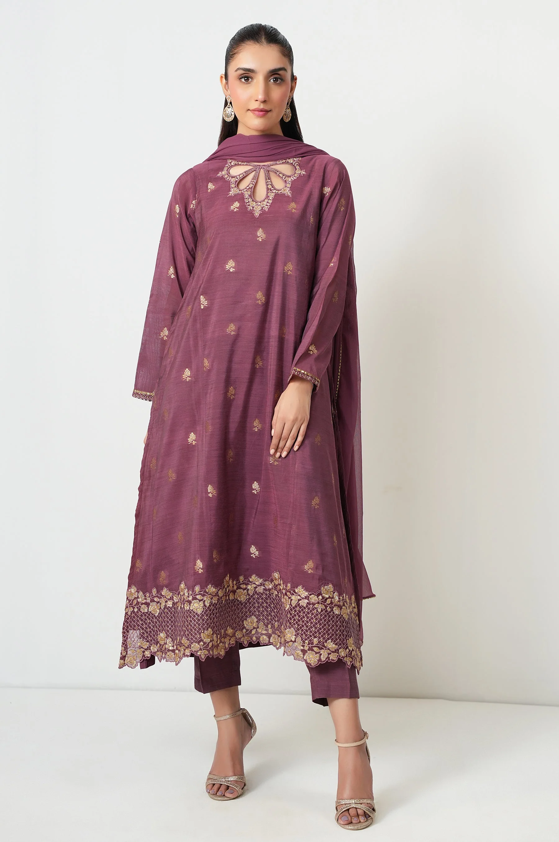 STITCHED EMBROIDERED SUIT (FACTORY E-OUTLET) - Image 2