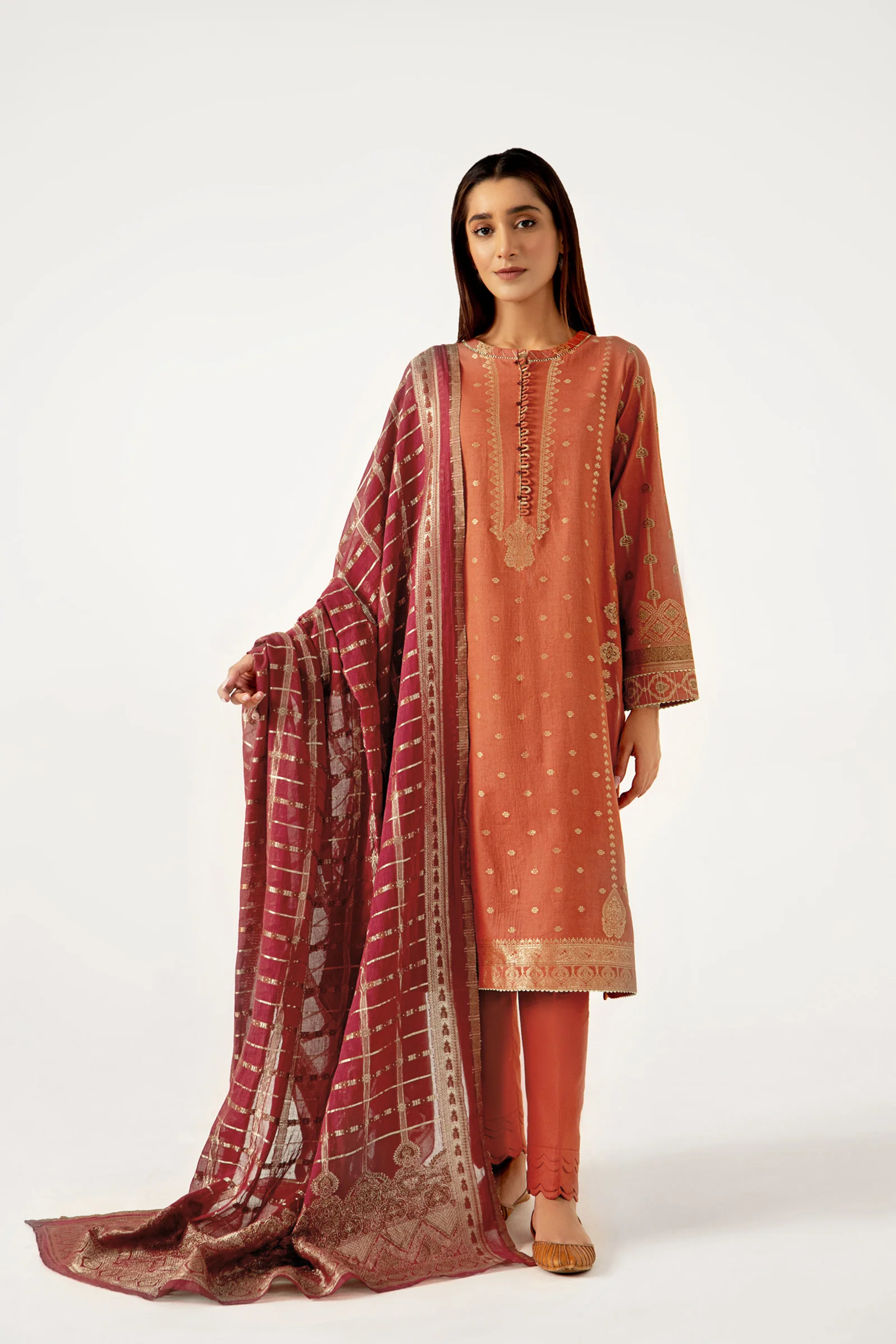 Stitched 3 Piece Dyed Jacquard Suit