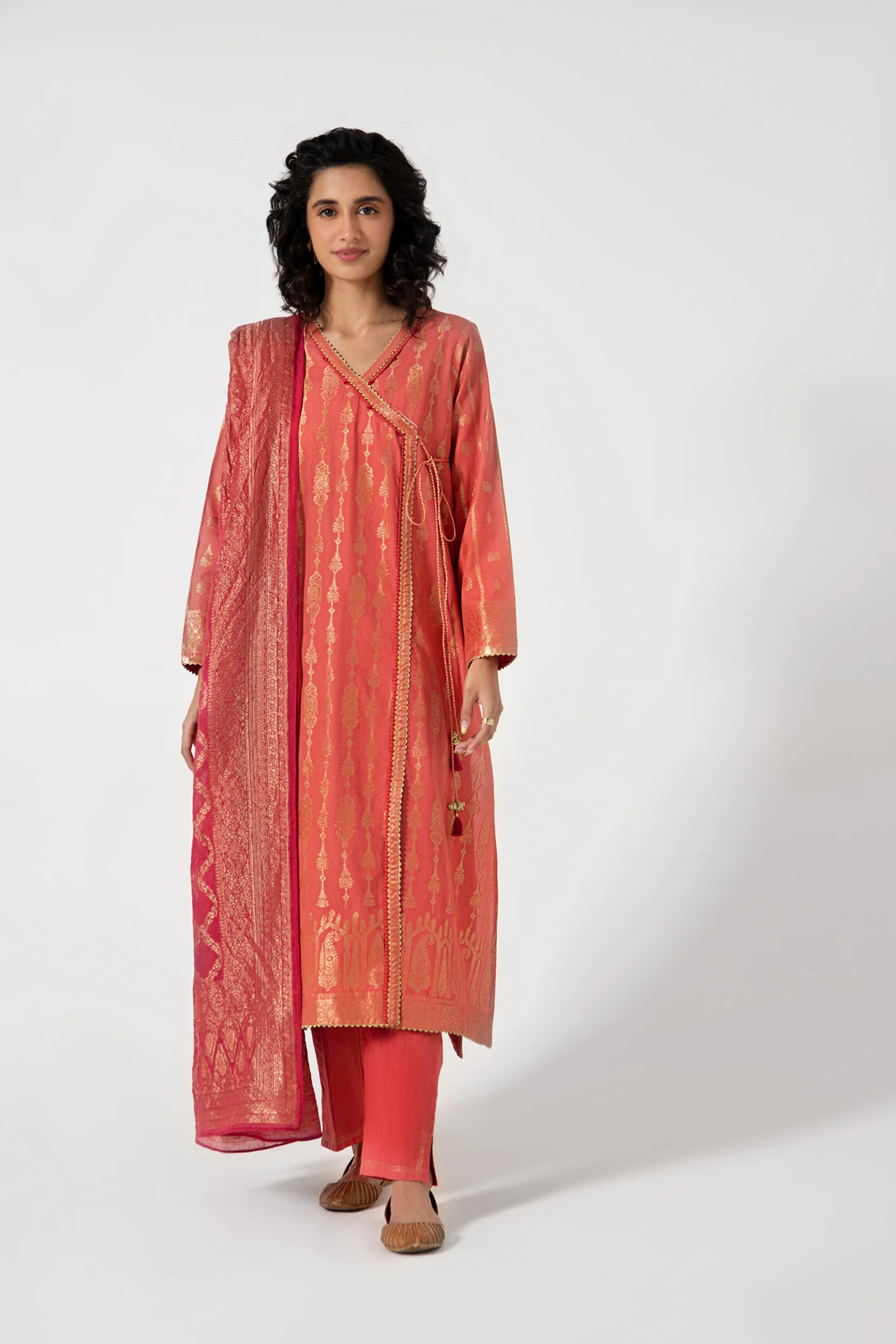 Stitched 3 Piece Dyed Jacquard Suit - Image 2