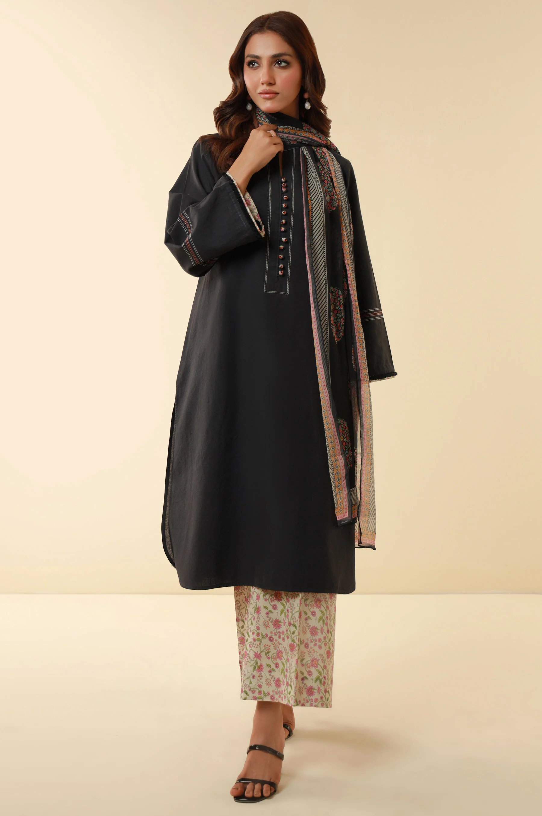 Stitched 3 Piece Lawn Suit - Image 2