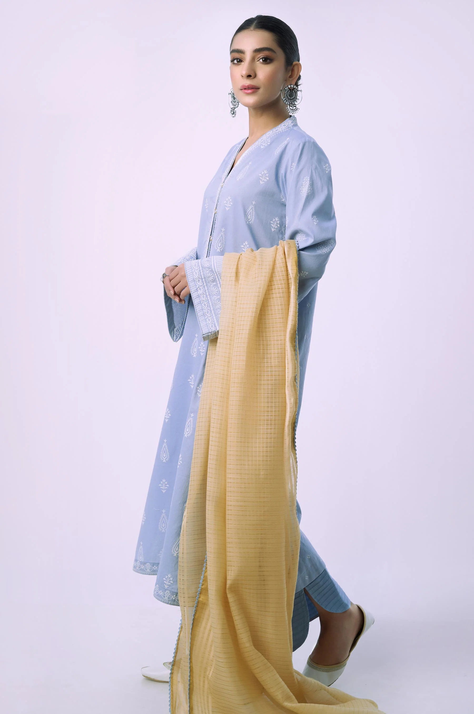 Stitched 3 Piece Printed Lawn Suit - Image 5