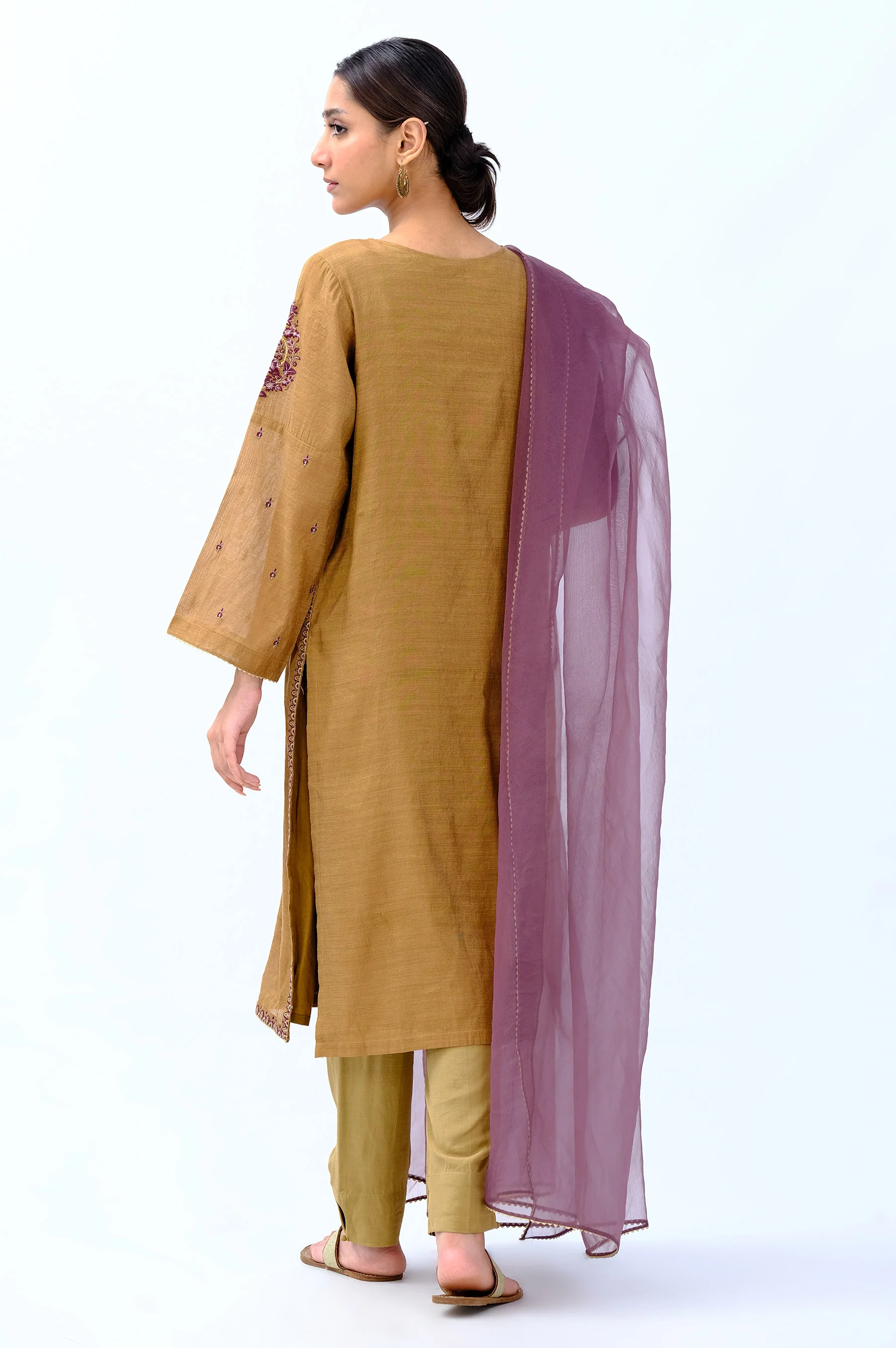 Stitched 3 Piece Staple Mysuri Embroidered Outfit - Image 3