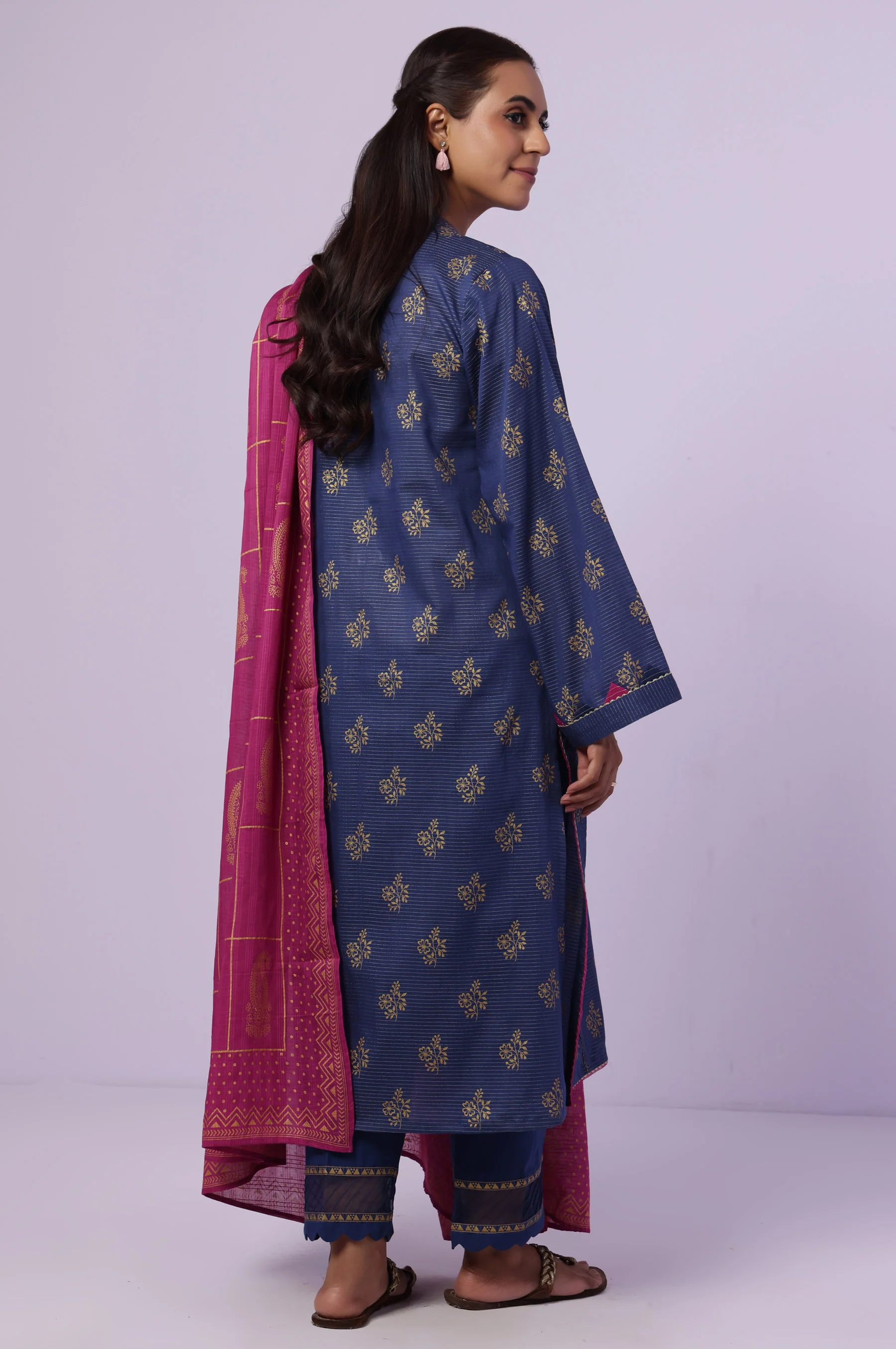 Stitched 3 Piece Paste Printed Dobby Mysuri Suit - Image 2