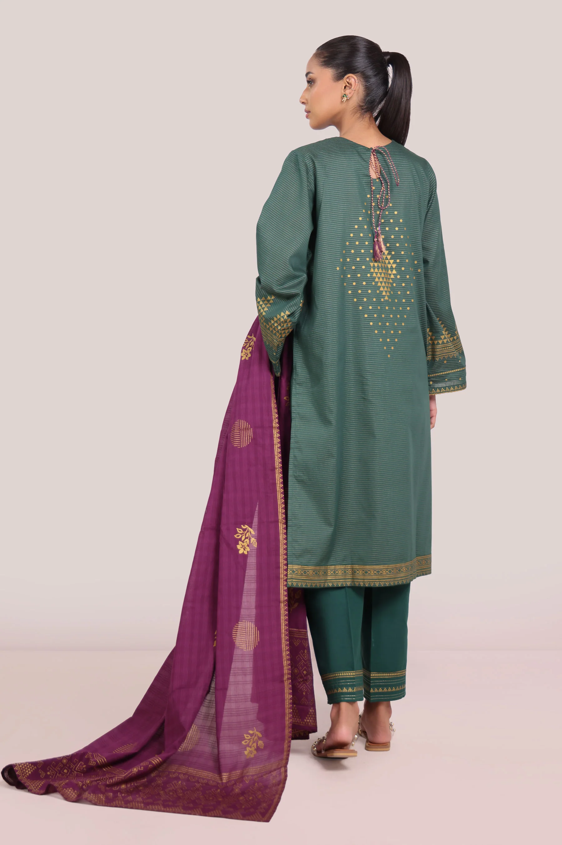 Stitched 3 Piece Paste Printed Dobby Mysuri Suit - Image 5