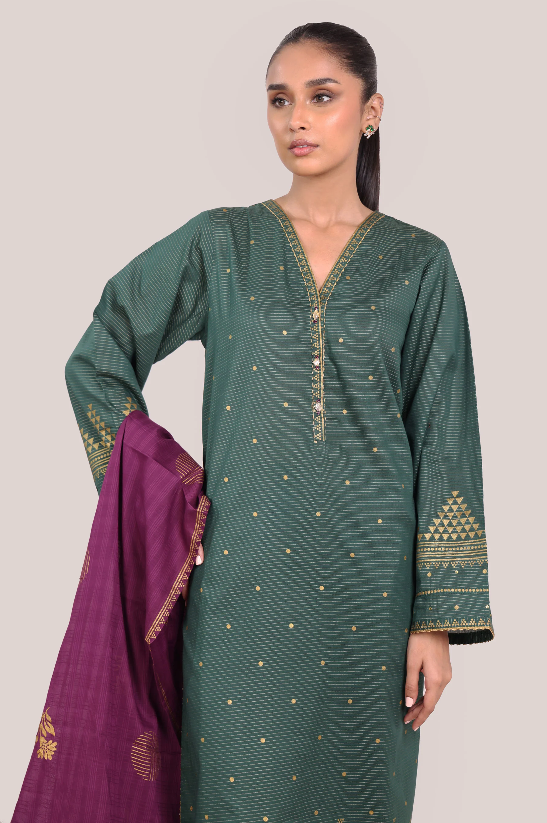 Stitched 3 Piece Paste Printed Dobby Mysuri Suit - Image 6