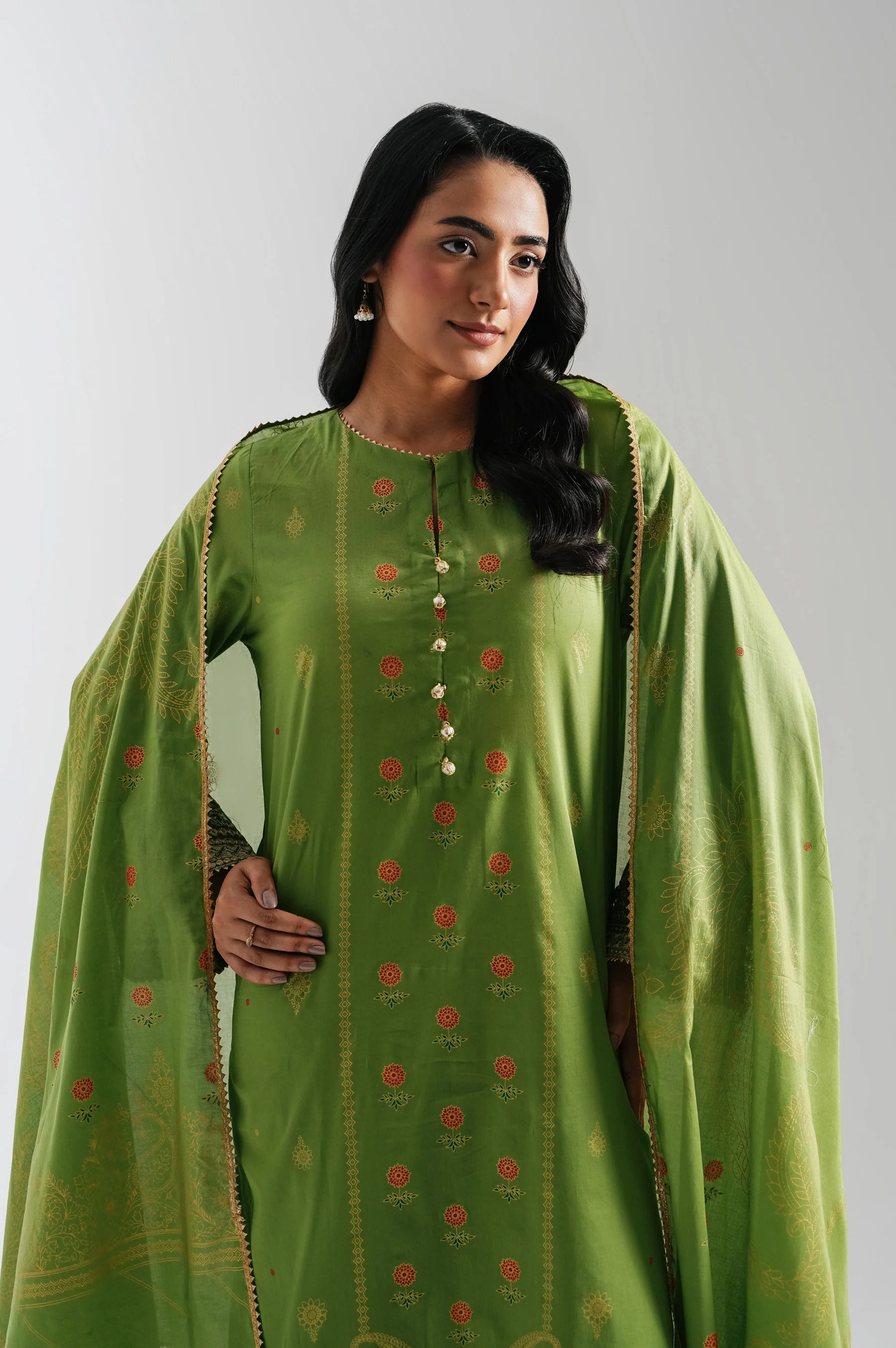 STITCHED EMBROIDERED LAWN SUIT - Image 2