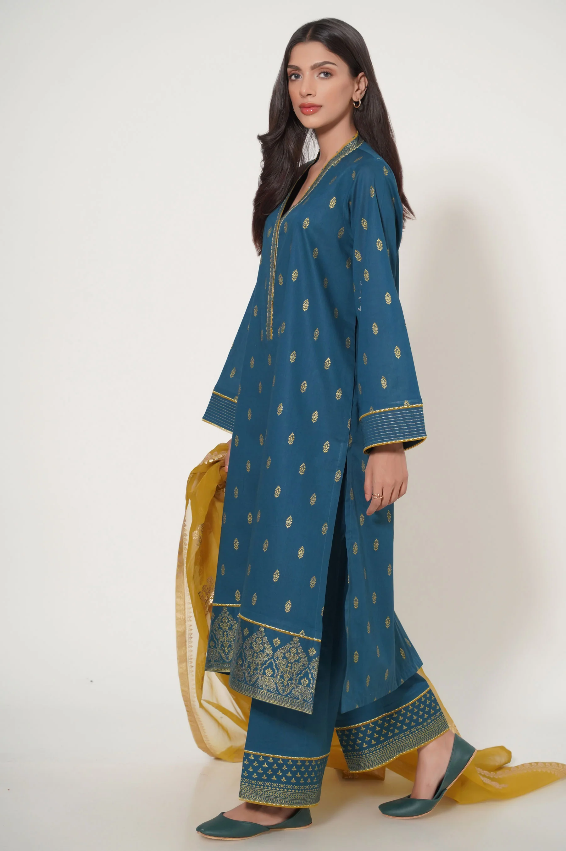 Stitched 3 Piece Paste Printed Lawn - Image 2