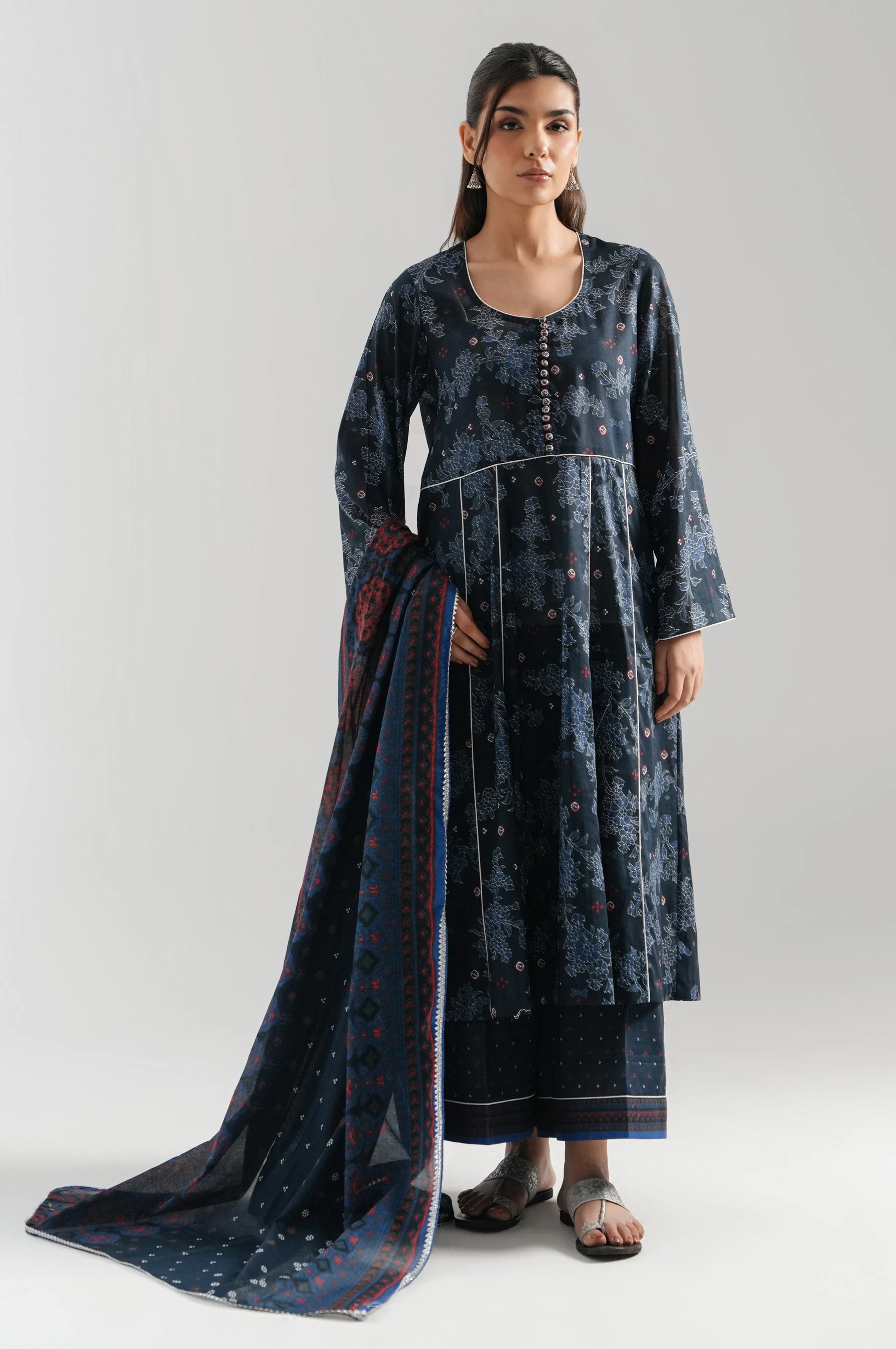 STITCHED PRINTED LAWN 3 PIECE SUIT (FACTORY E-OUTLET)