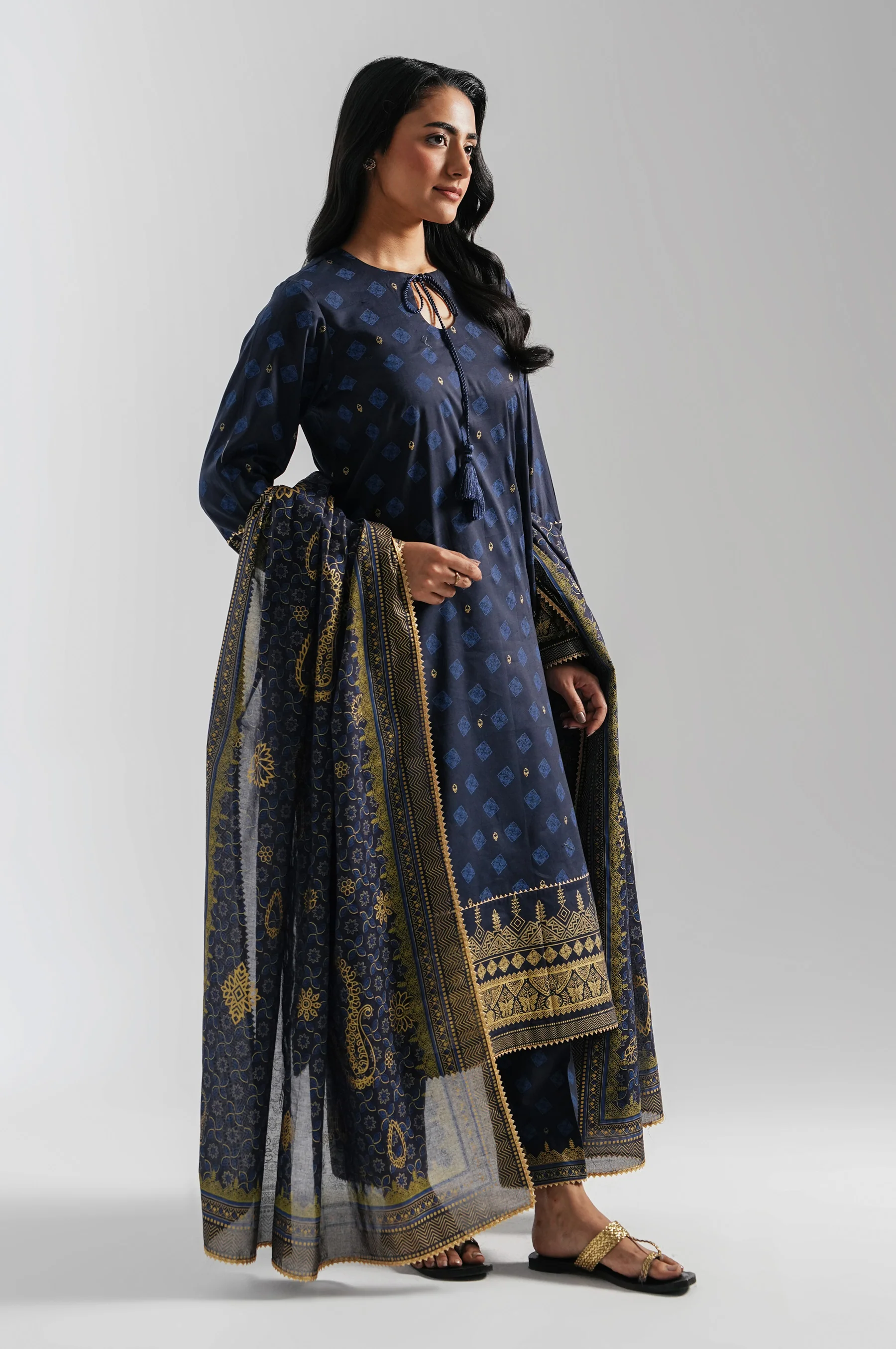 STITCHED EMBROIDERED LAWN SUIT - Image 5