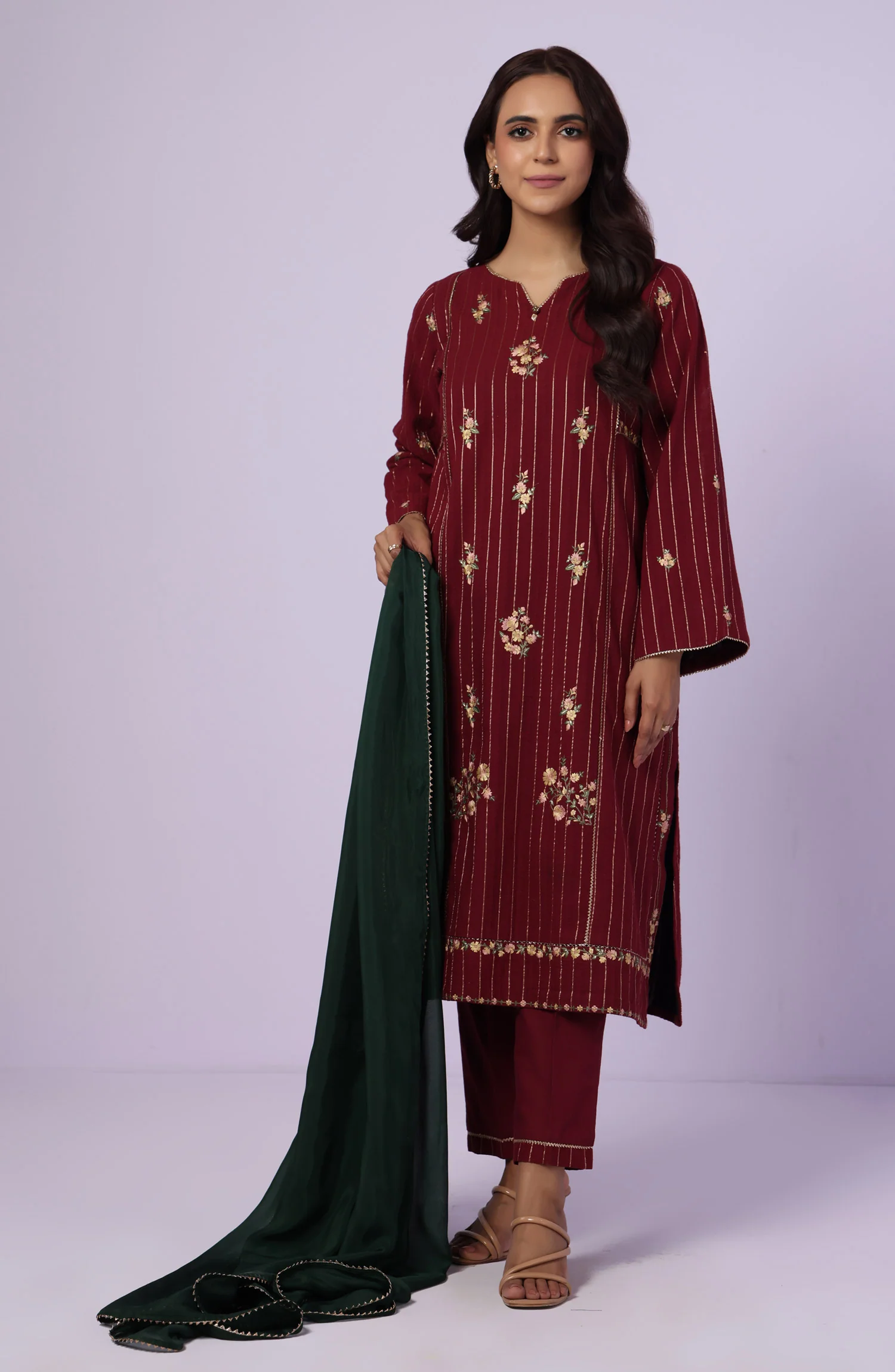 Stitched 3 Piece Embroidered Cambric Suit - Image 6