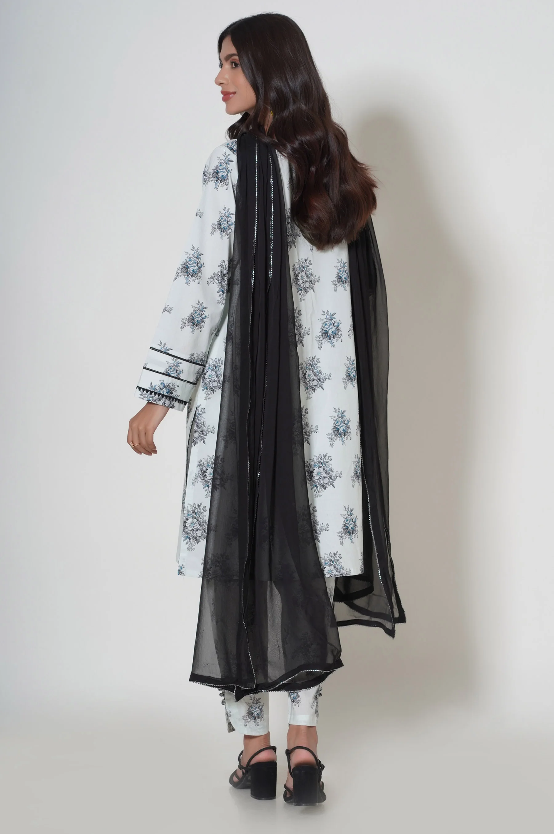 Stitched 3 Piece Printed Cambric Suit - Image 3