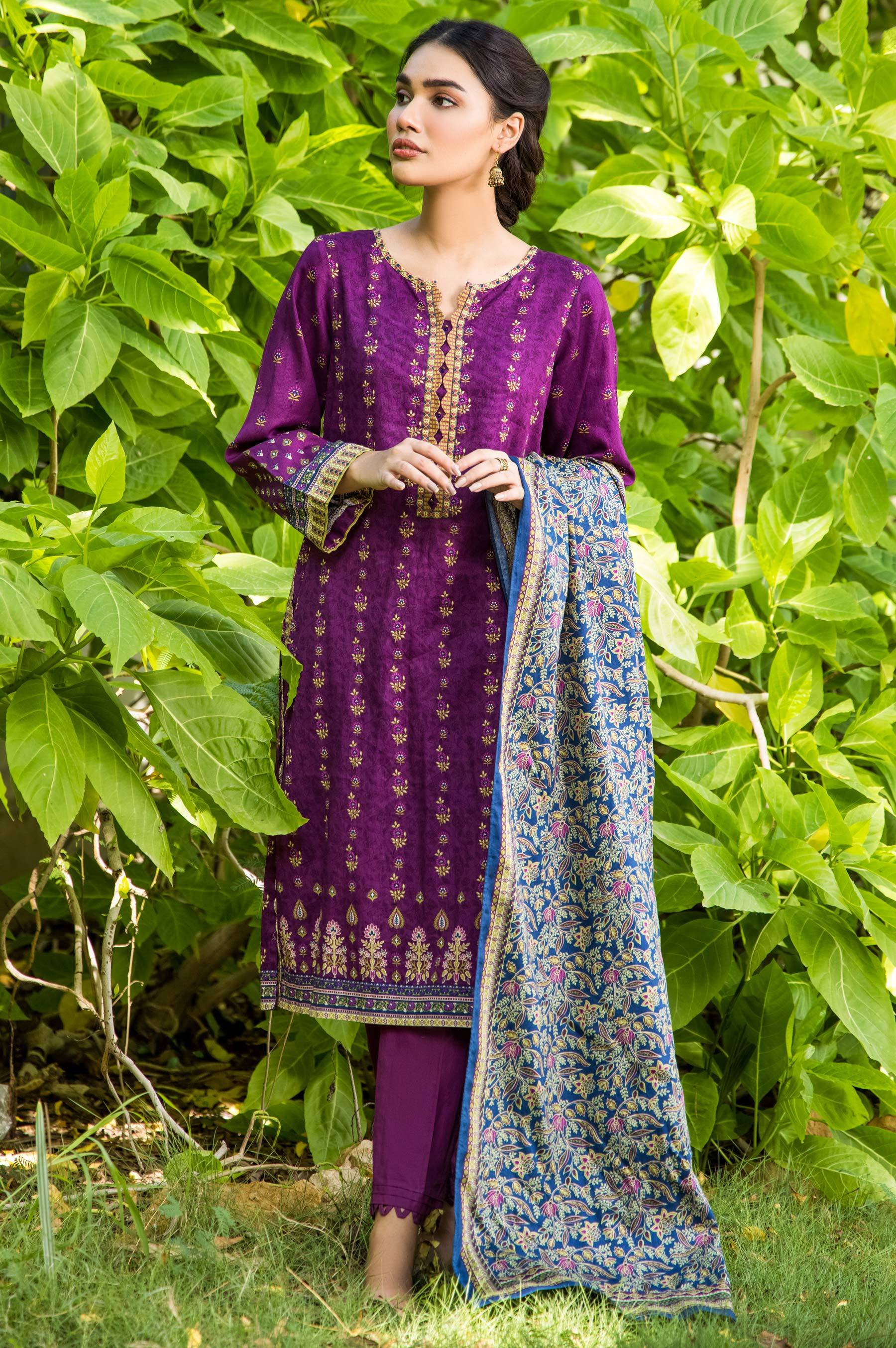 Stitched 3 Piece Printed Cottel Suit