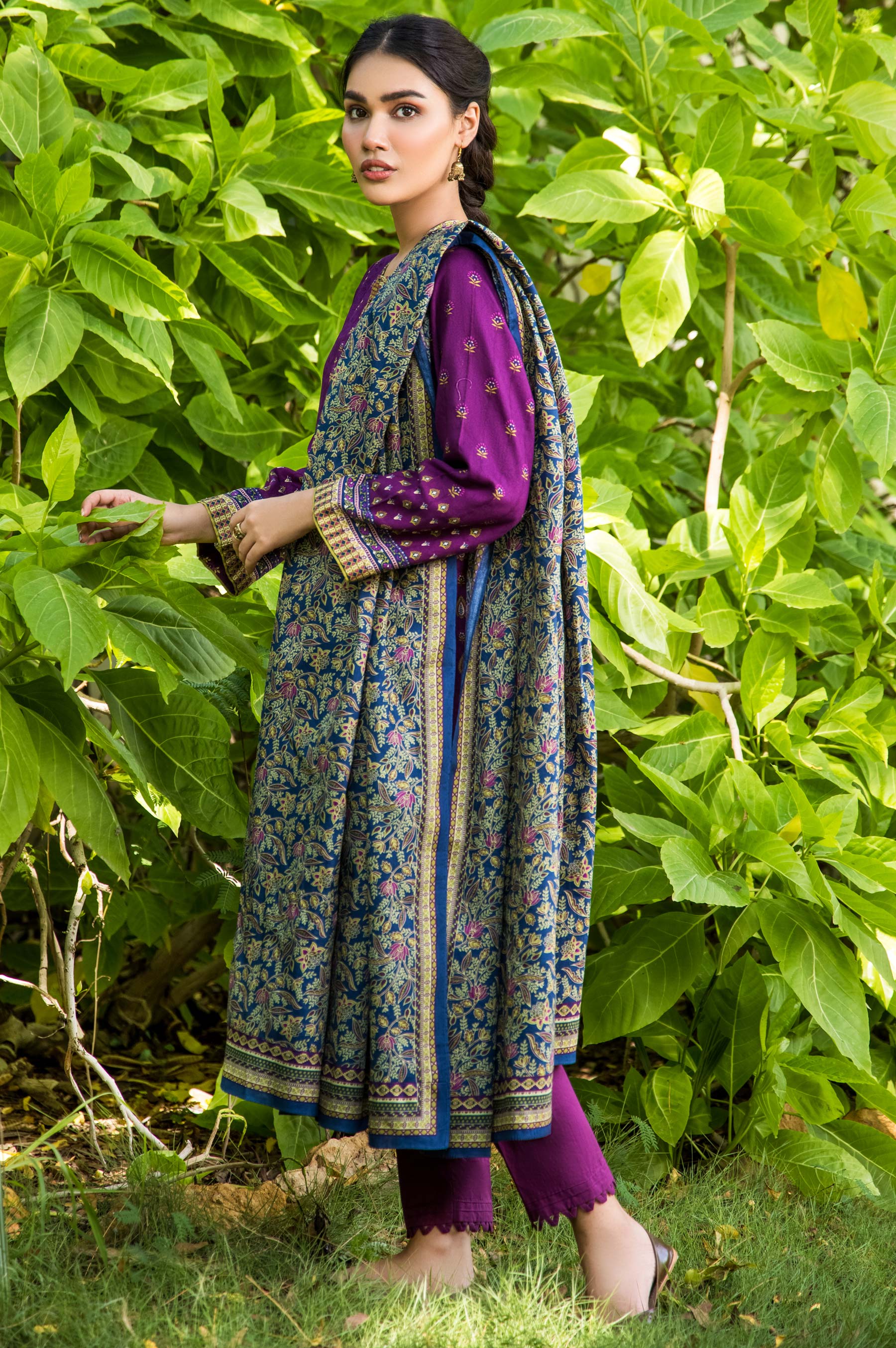 Stitched 3 Piece Printed Cottel Suit - Image 2