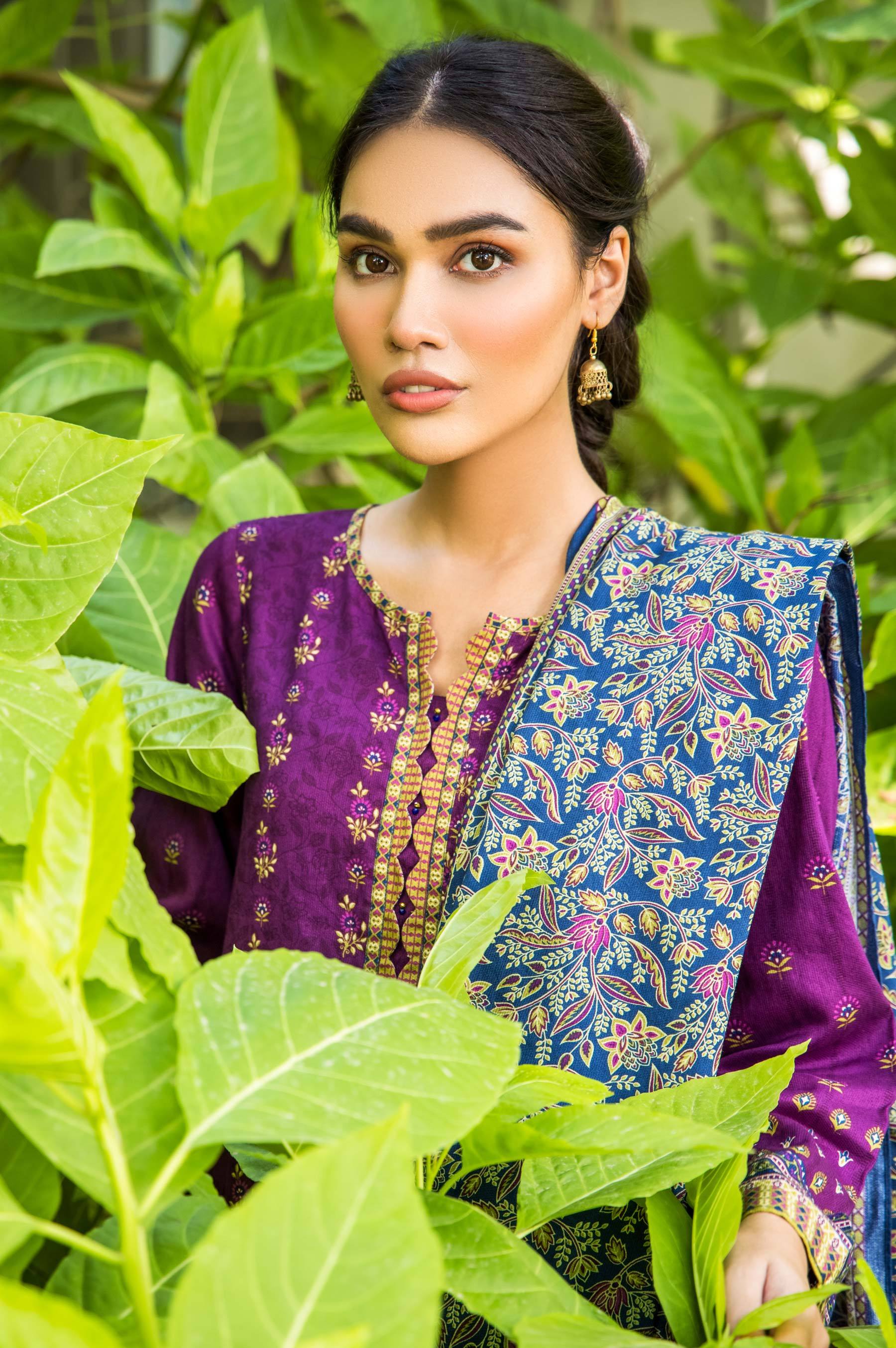 Stitched 3 Piece Printed Cottel Suit - Image 3
