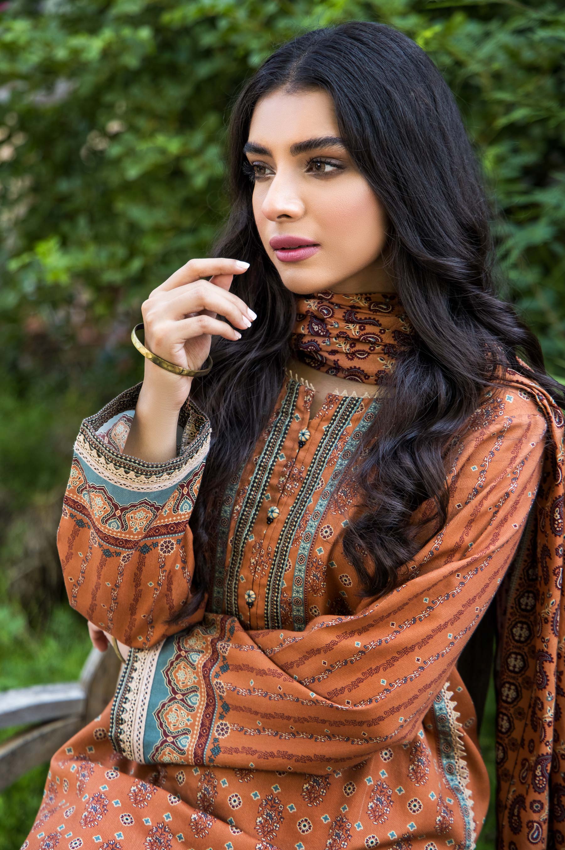 Stitched 3 Piece Printed Cottel Suit - Image 3