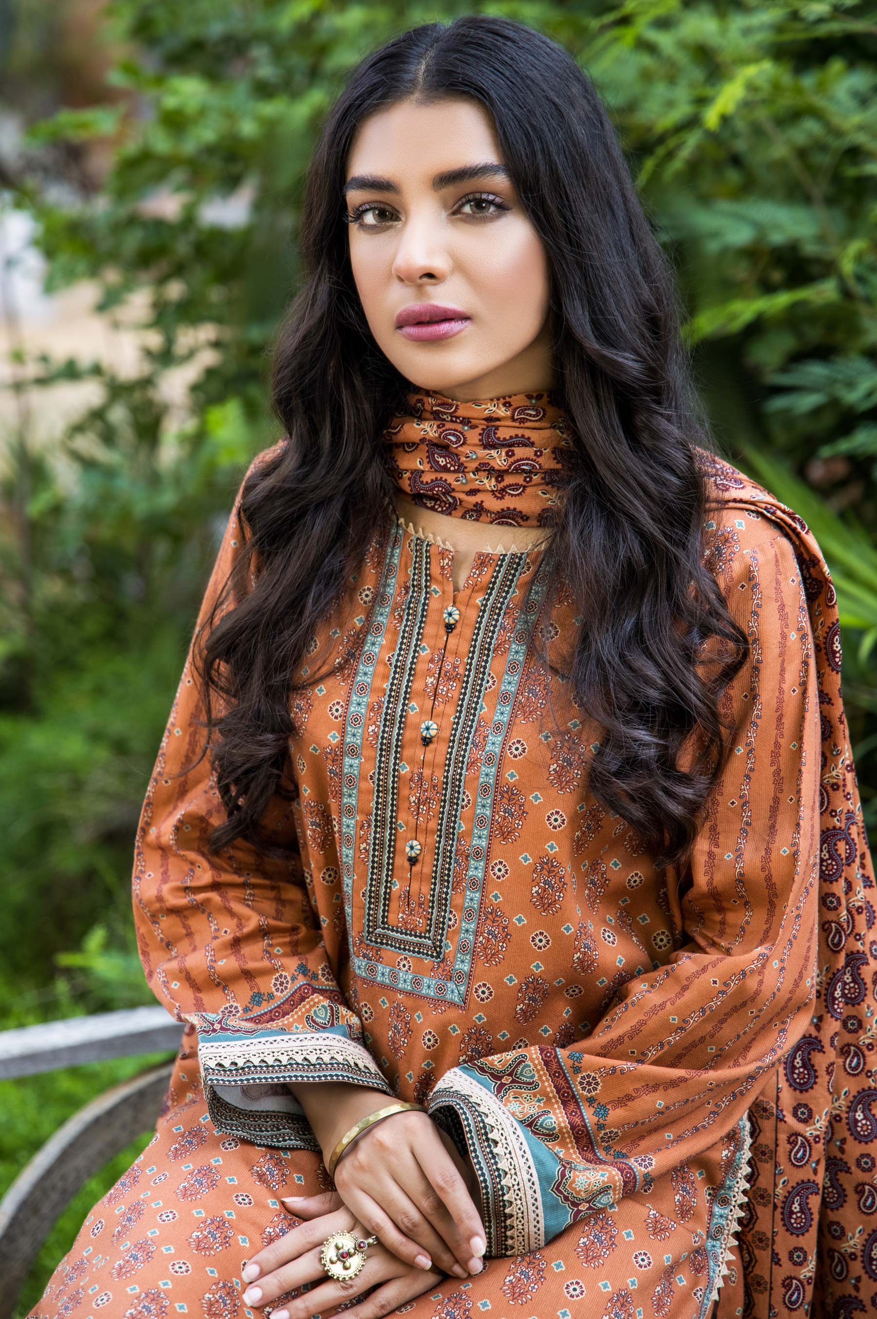 Stitched 3 Piece Printed Cottel Suit - Image 4