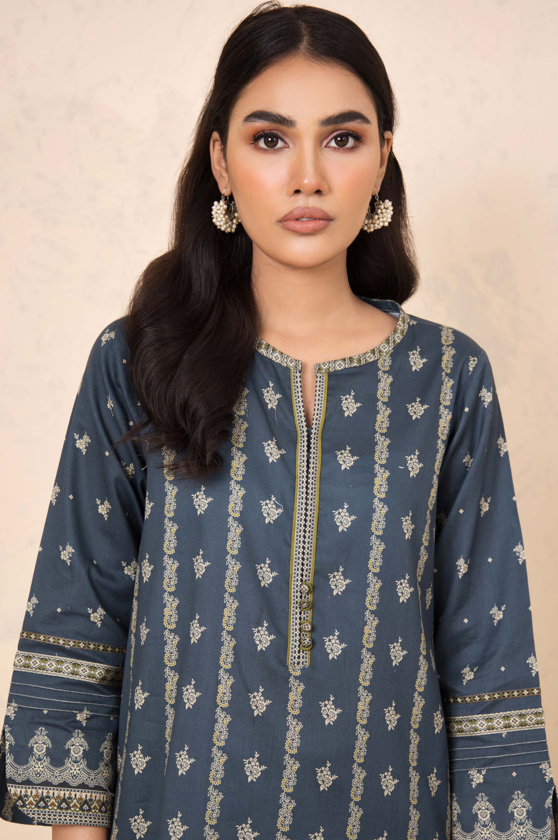 Stitched 3 Piece Printed Cottel Suit - Image 5
