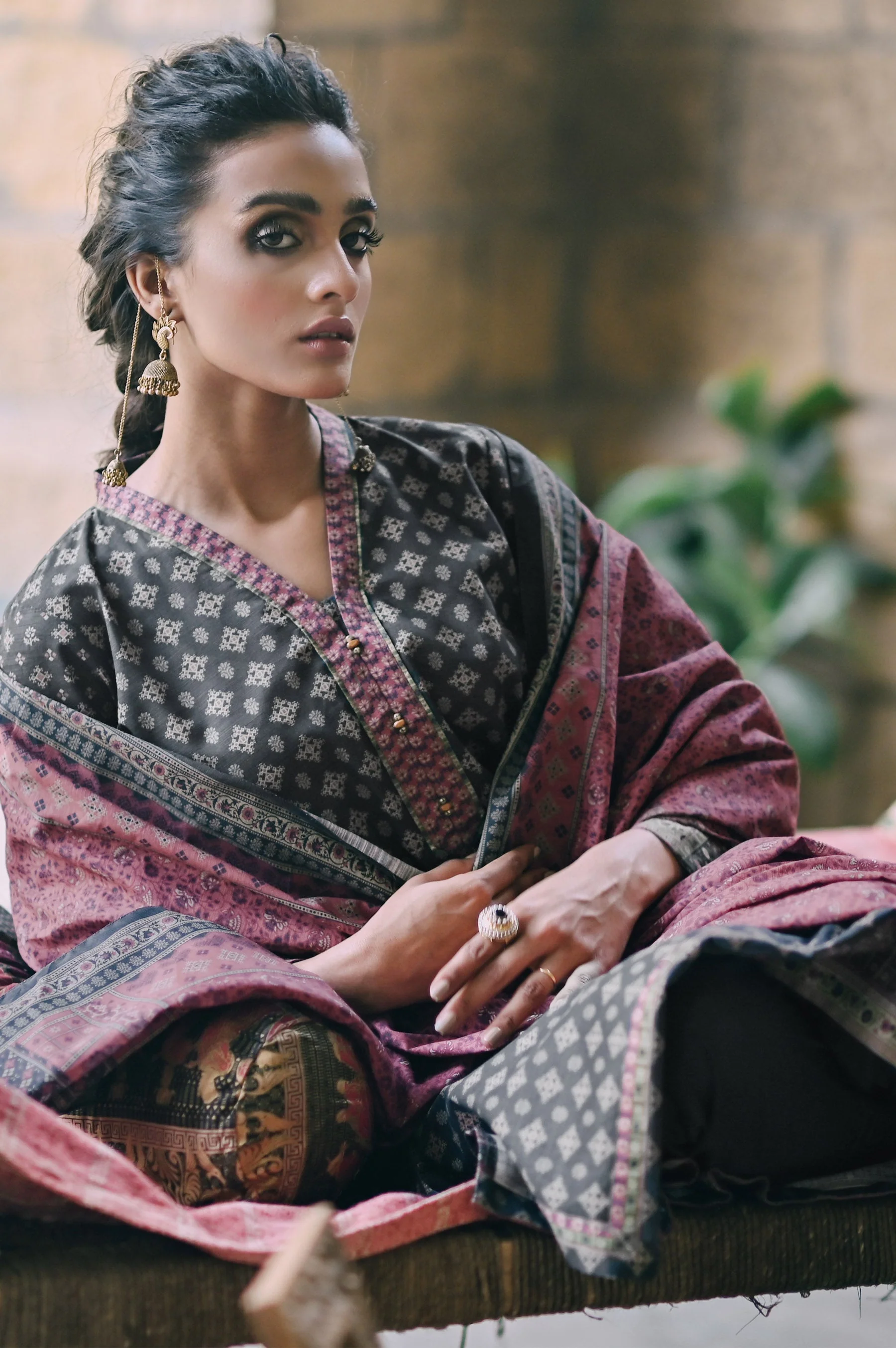 Stitched 3 Piece Printed Cottel Suit - Image 4