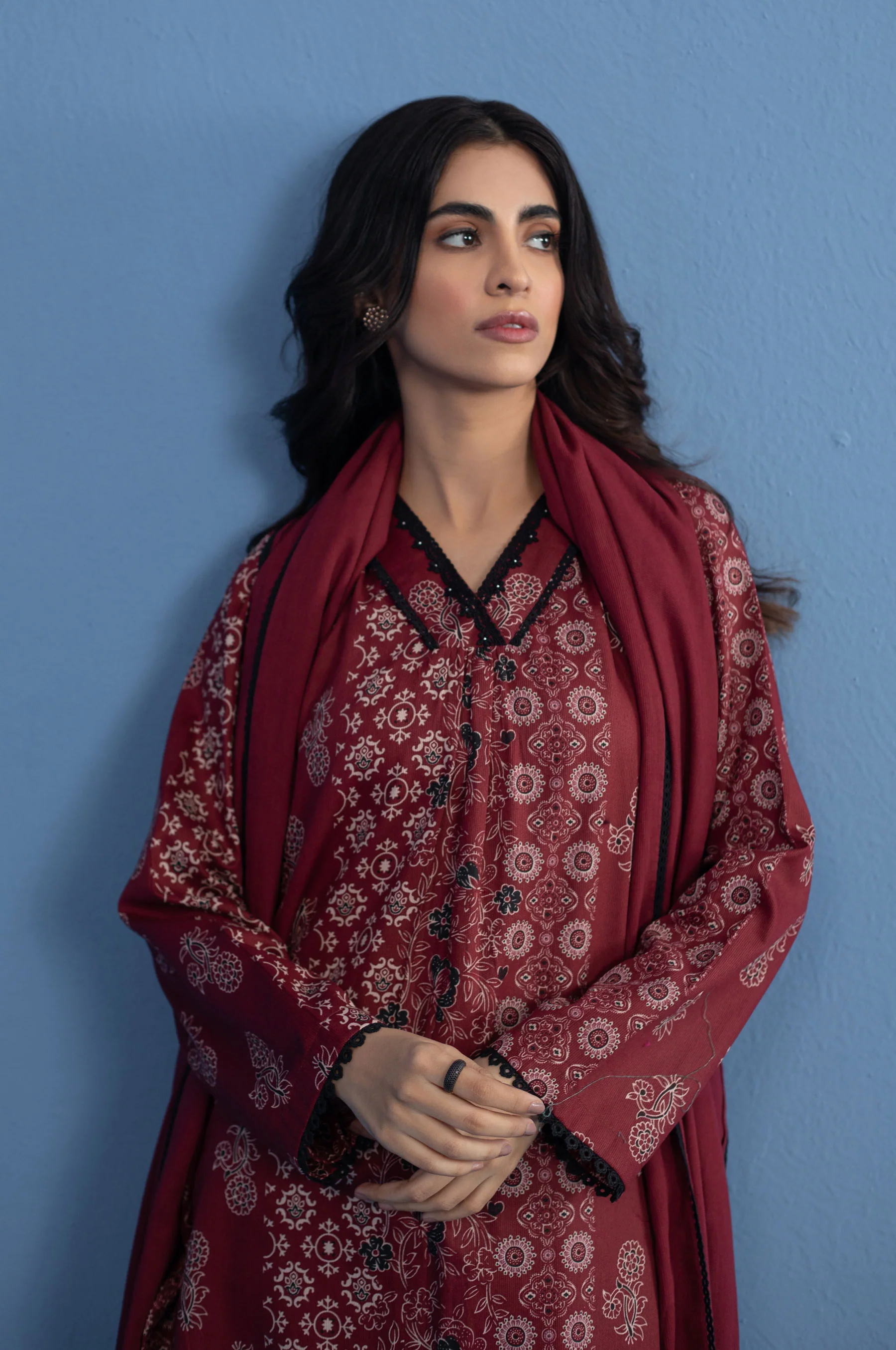 Stitched 3 Piece Printed Cottle Suit - Image 2