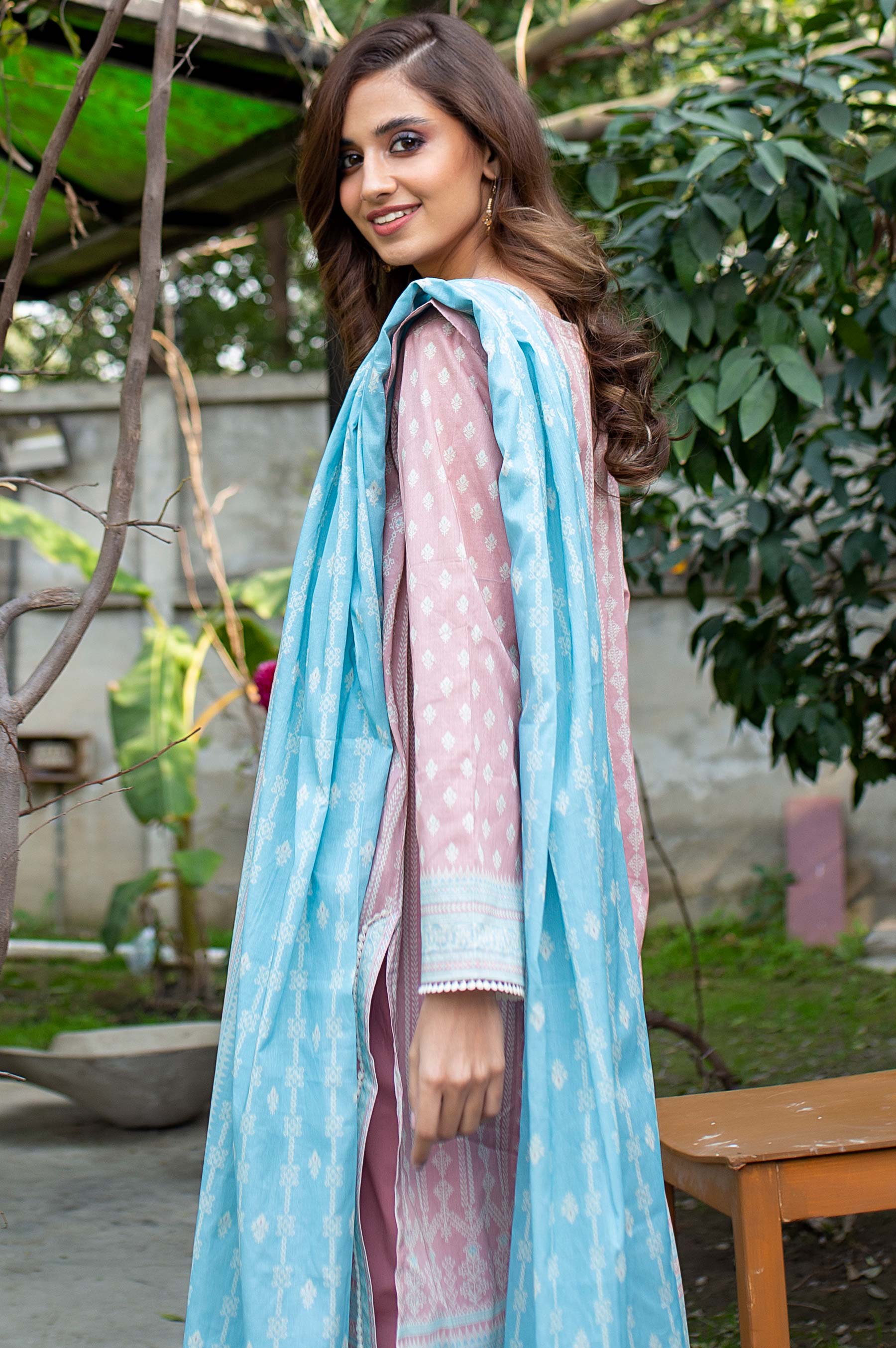 Stitched 3 Piece Digital Printed Doria Lawn Suit with Printed Lawn Dupatta - Image 3