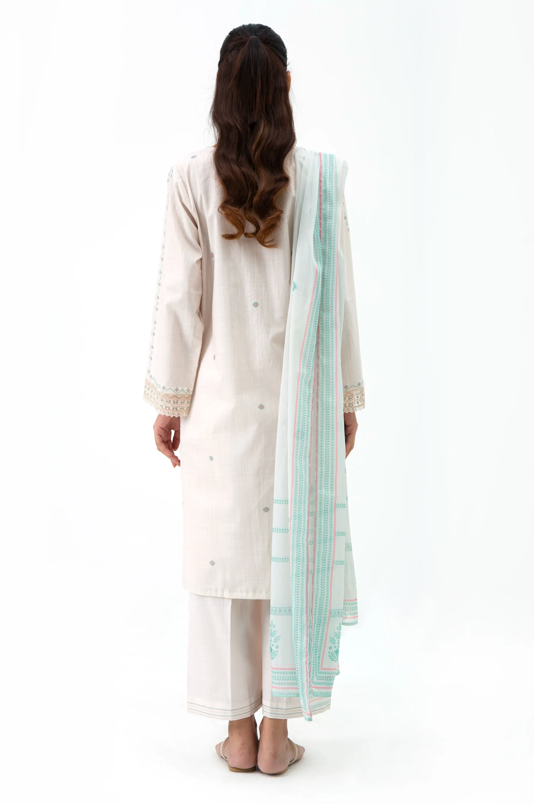 STITCHED EMBROIDERED BOTH SIDE SLUB SUIT - Image 6