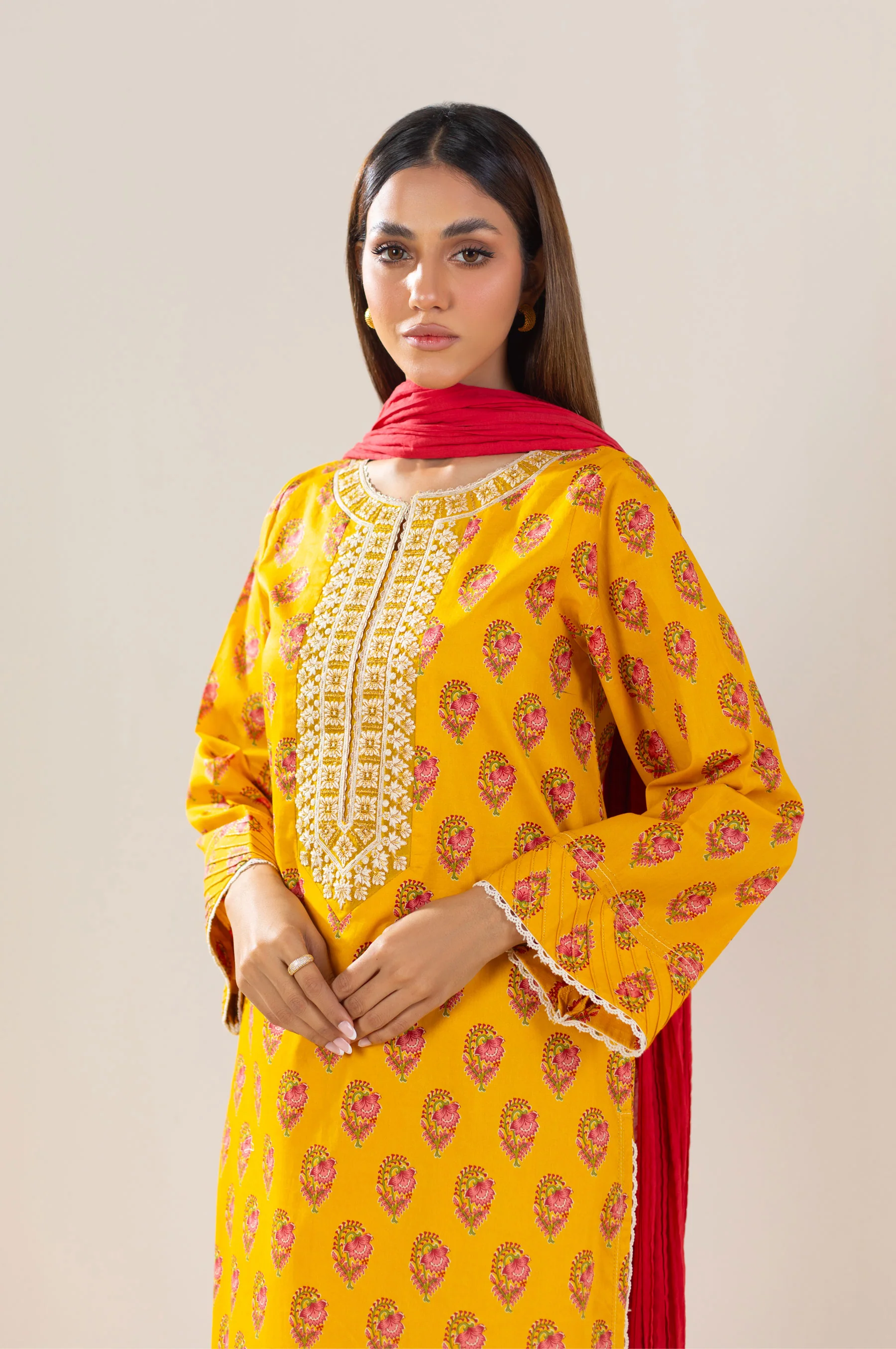 Stitched 3 Piece Printed Lawn Suit - Image 2