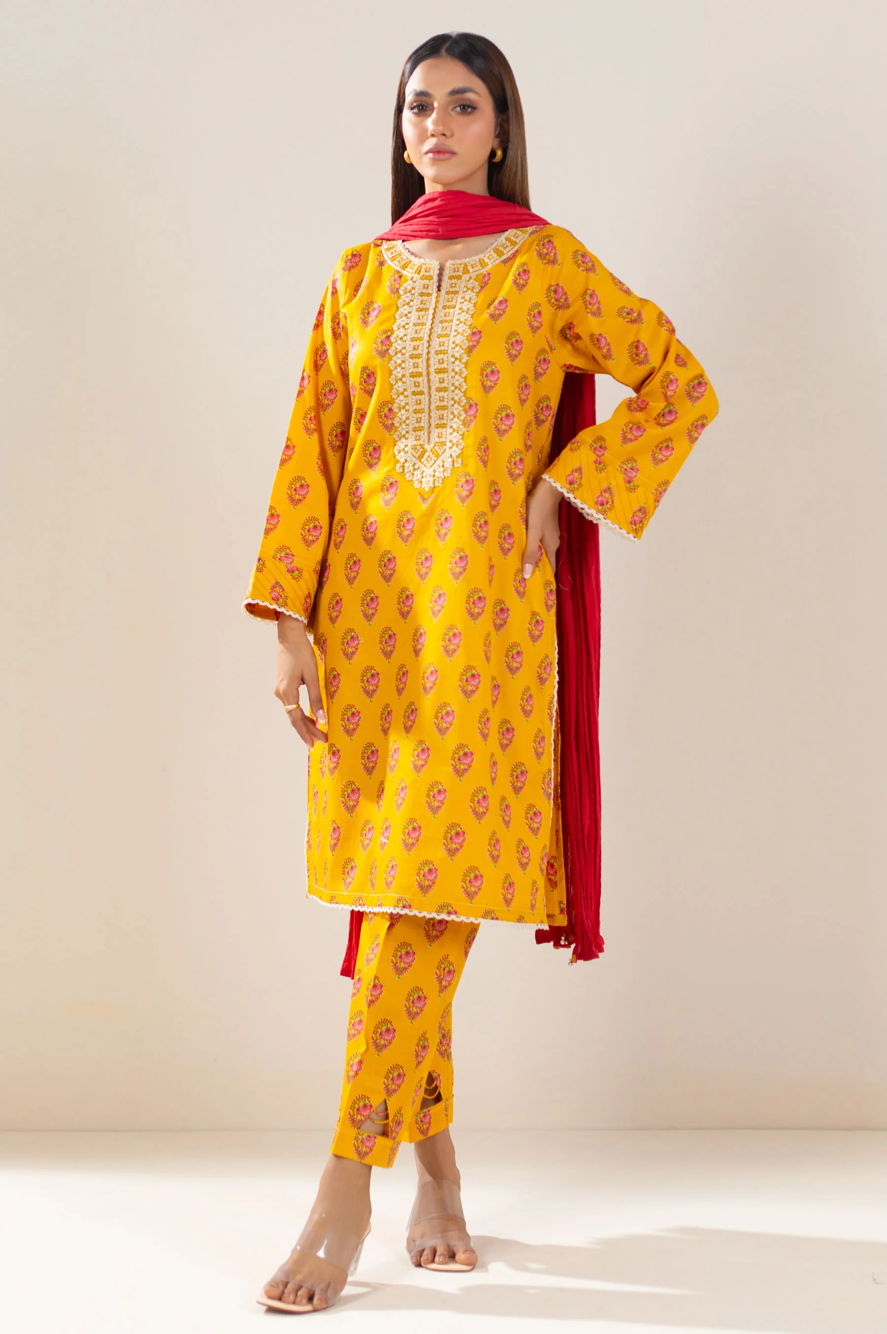 Stitched 3 Piece Printed Lawn Suit - Image 3