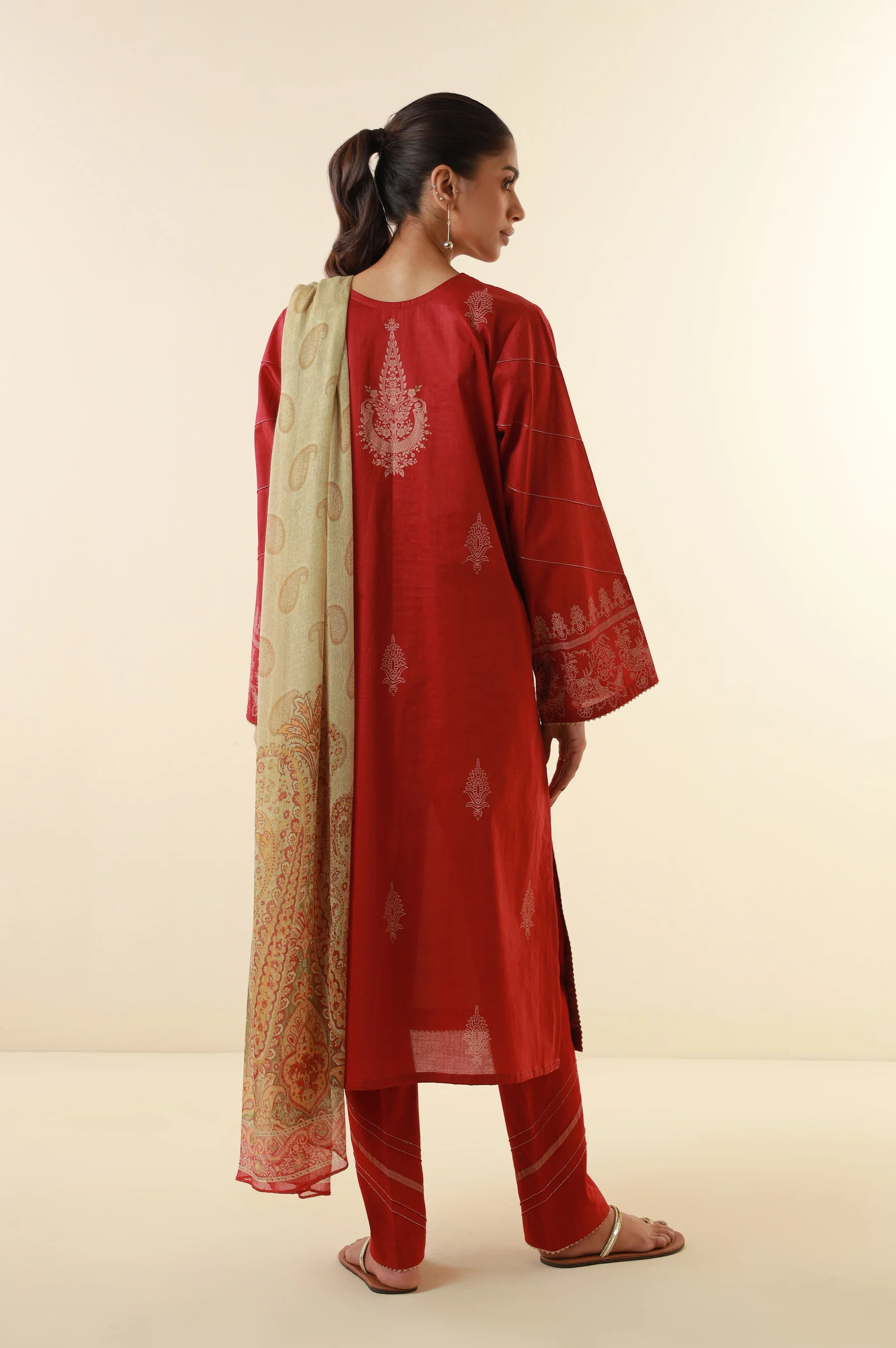 Stitched 3 Piece Printed Lawn Suit - Image 6