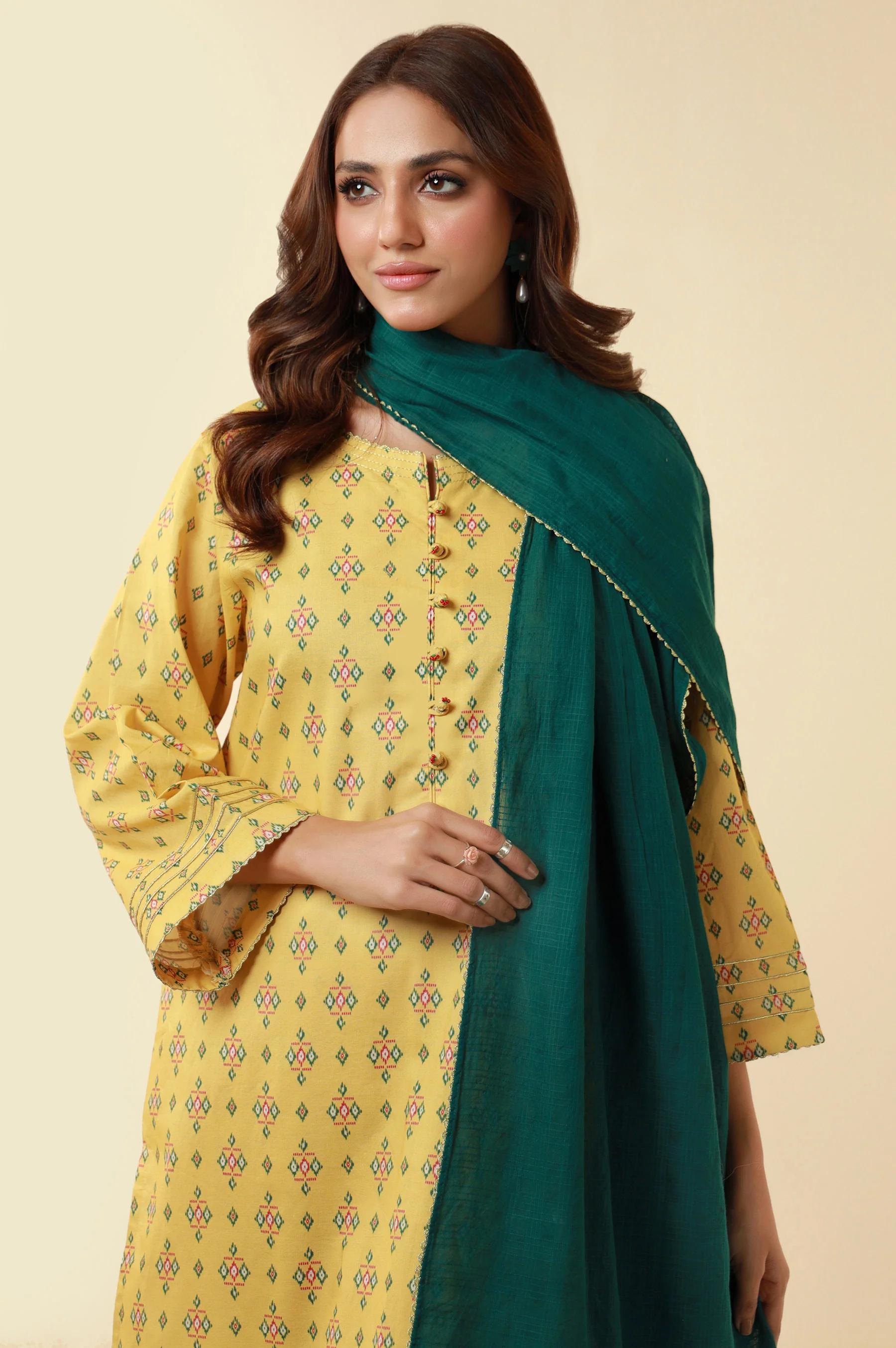 Stitched 3 Piece Printed Lawn Suit - Image 4