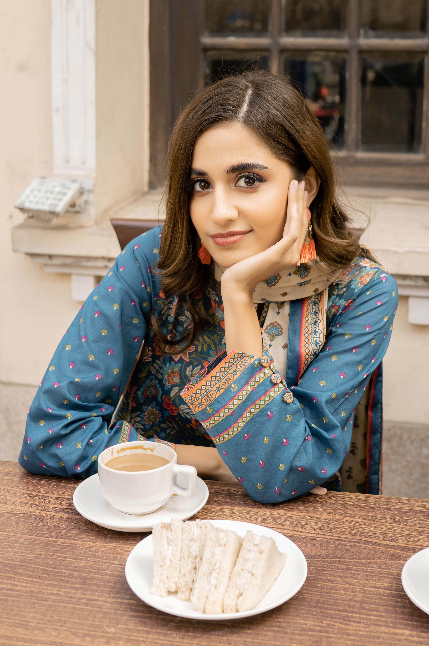 Stitched 3 Piece Printed Lawn Suit with Printed Lawn Dupatta - Image 6