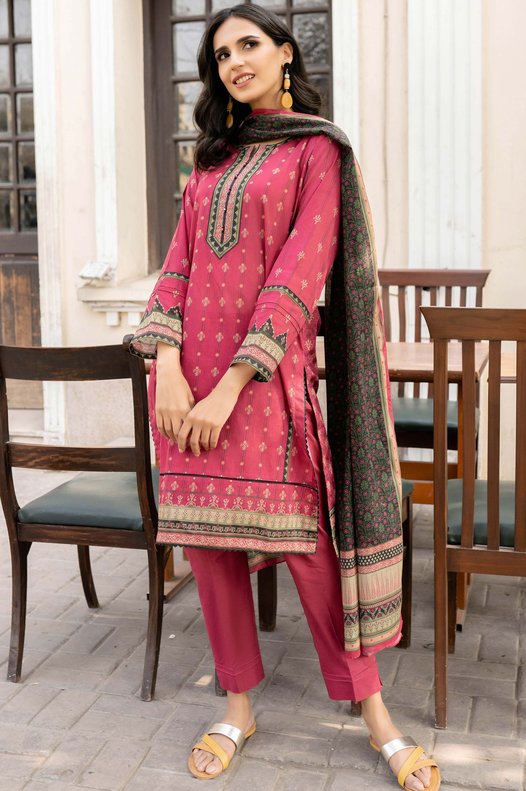 Stitched 3 Piece Printed Lawn Suit - Image 4