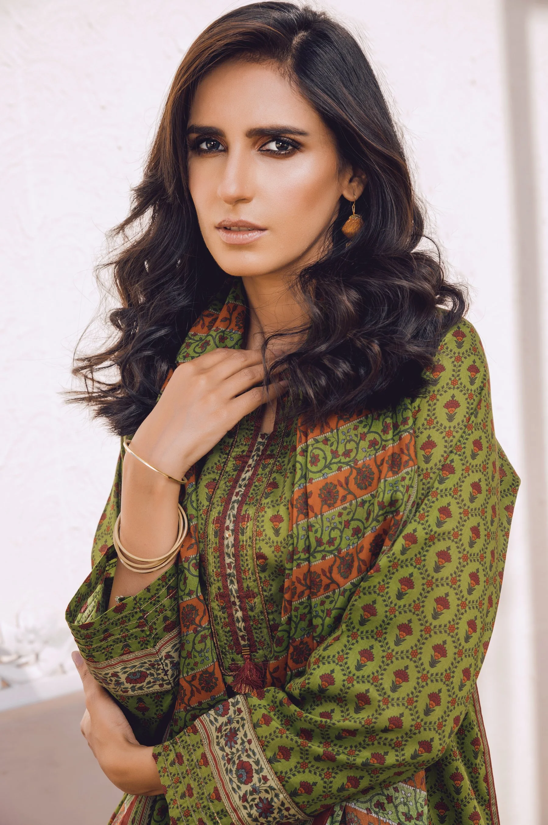 Stitched 3 Piece Printed Lawn Suit with Cotton Net Dupatta - Image 6