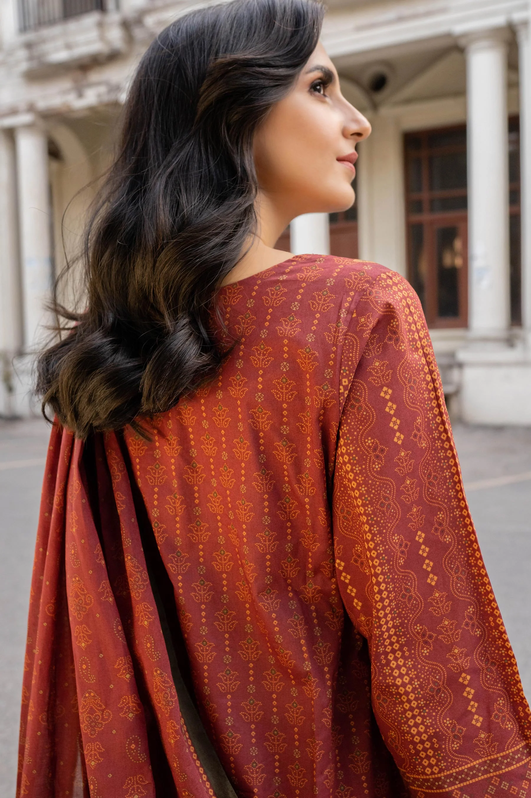 Stitched 3 Piece Printed Lawn Suit - Image 2