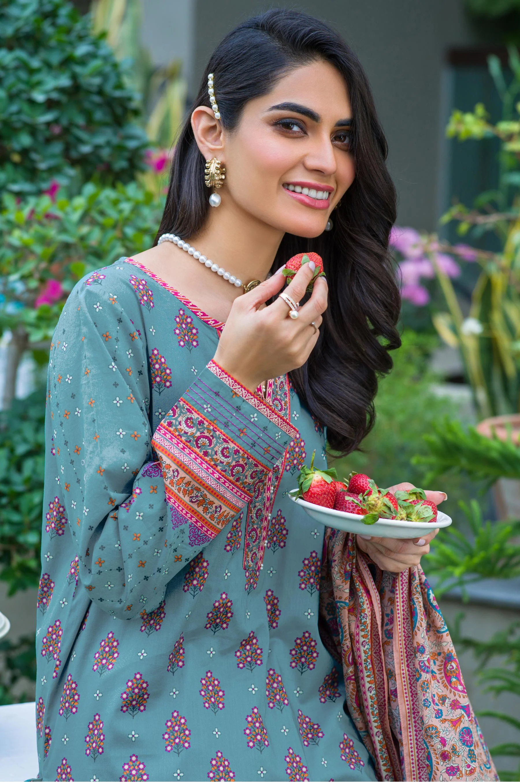 Stitched 3 Piece Printed Lawn Suit - Image 5