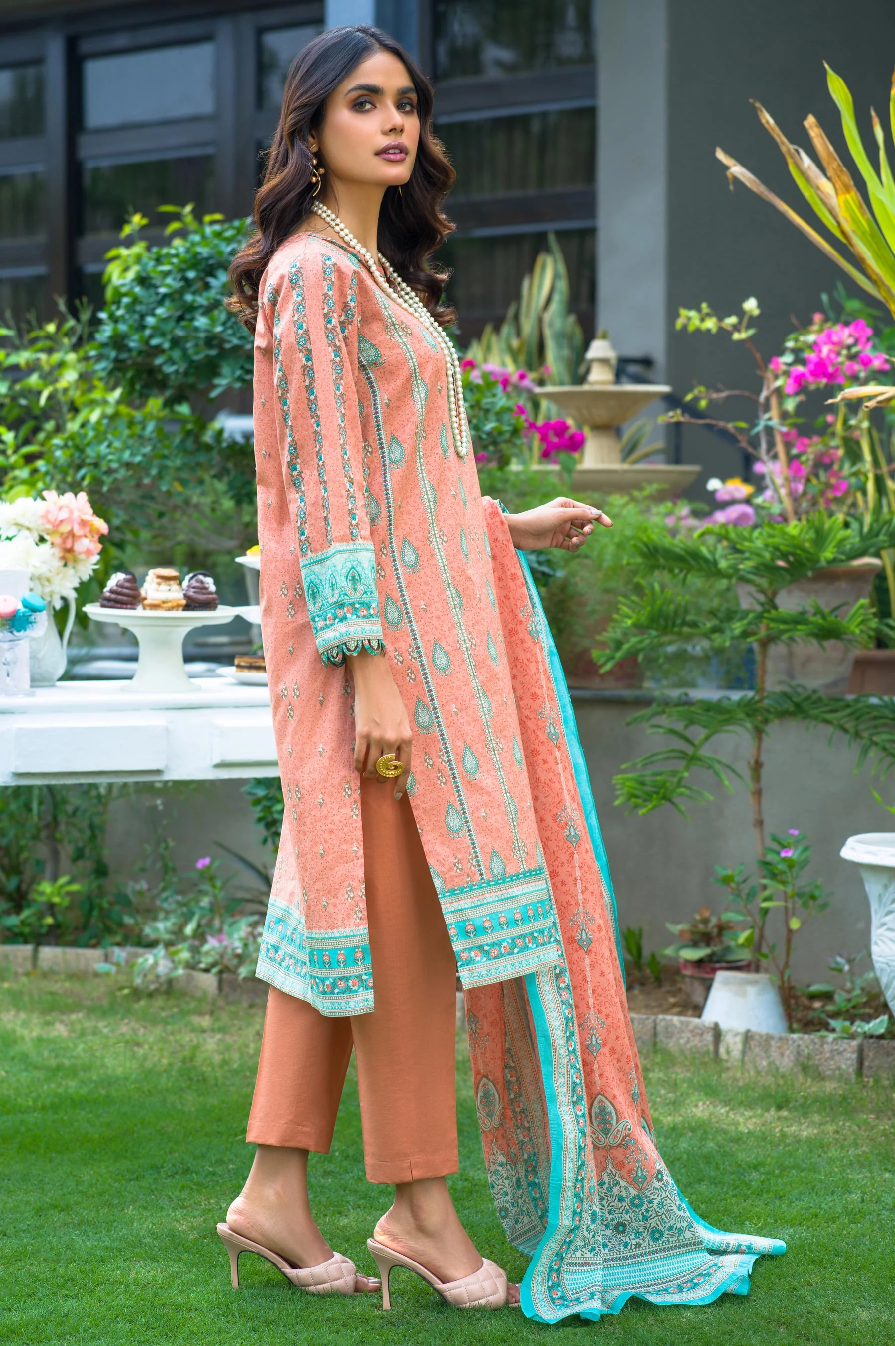 Stitched 3 Piece Printed Lawn Suit - Image 3