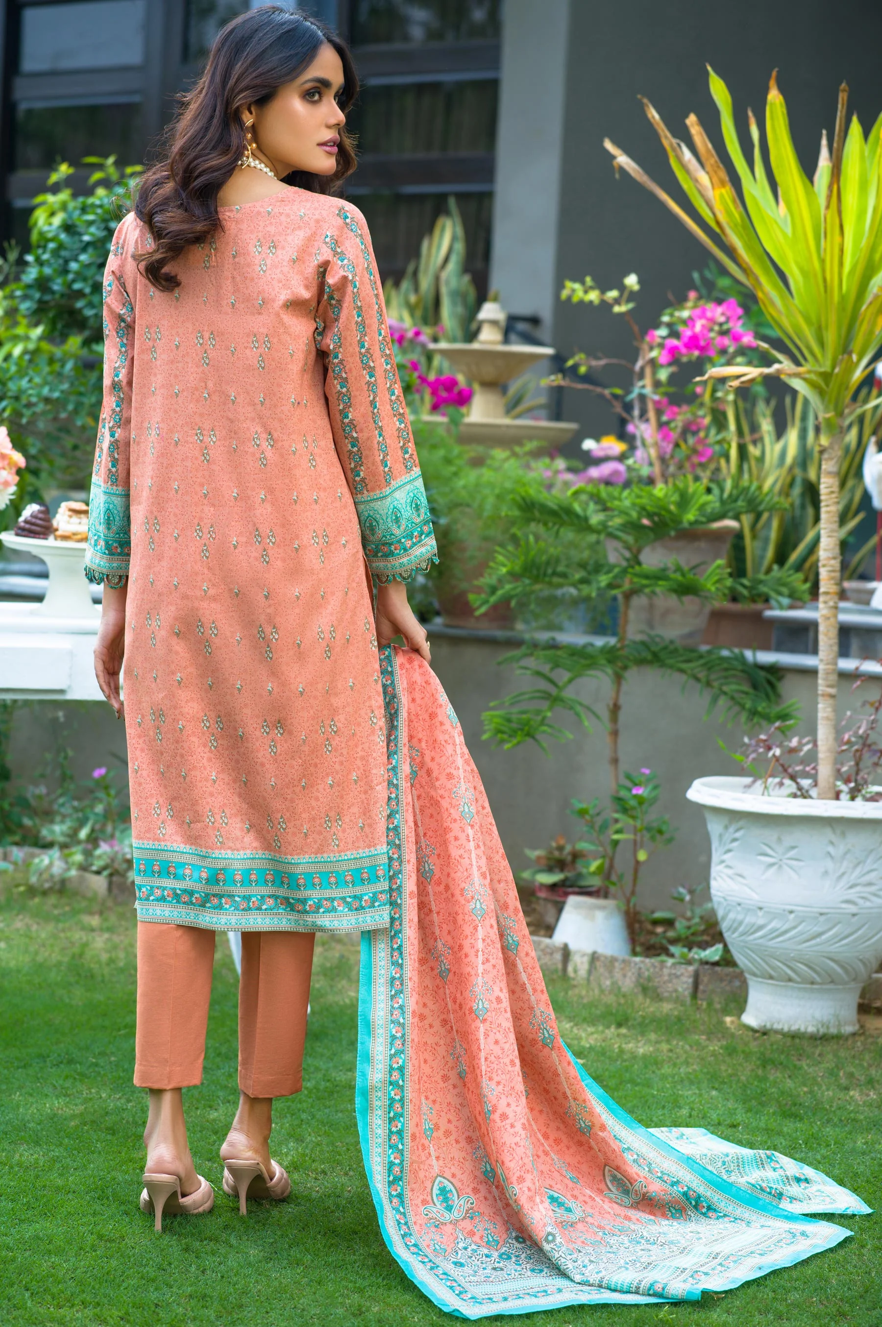 Stitched 3 Piece Printed Lawn Suit - Image 4