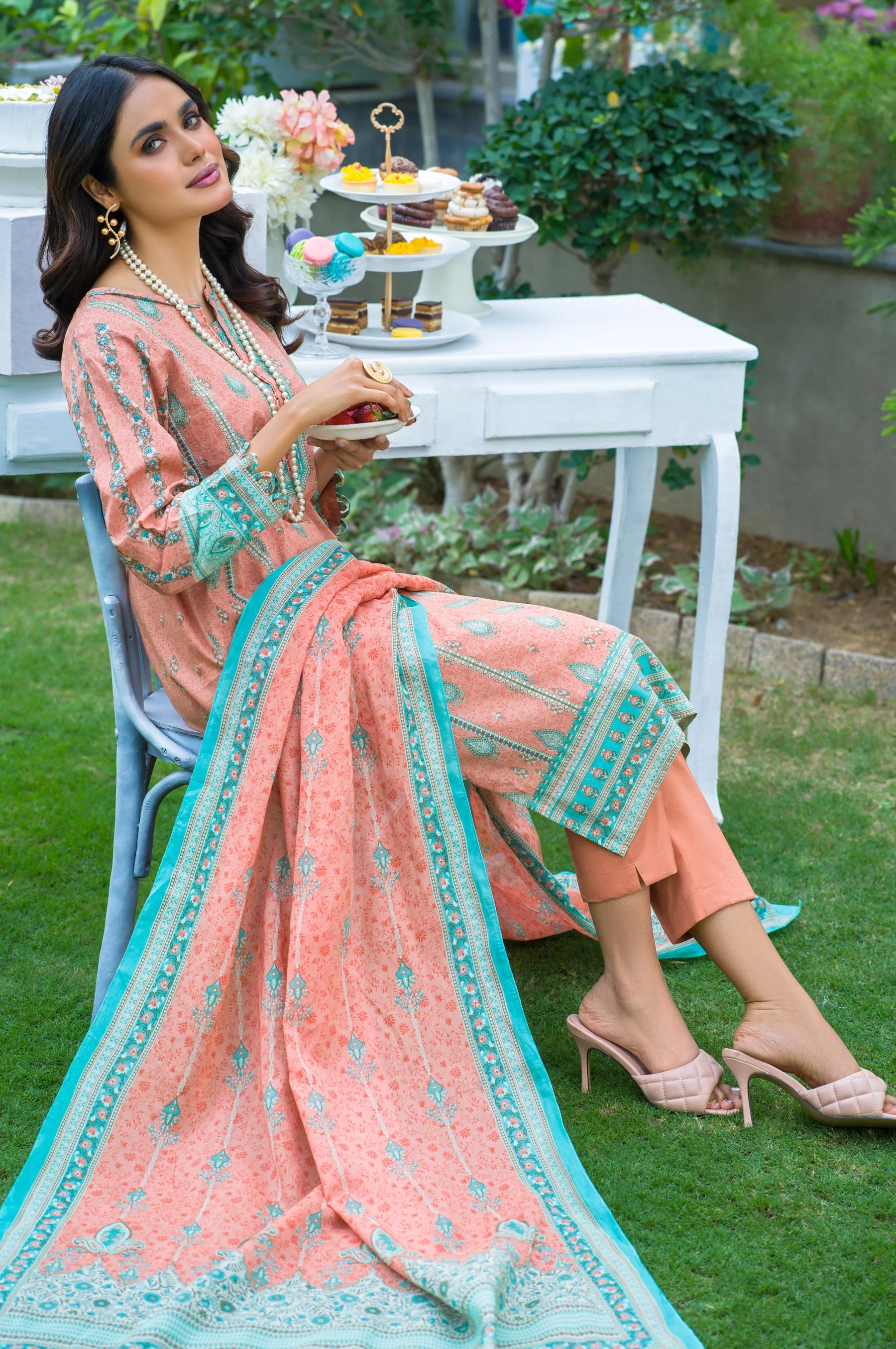Stitched 3 Piece Printed Lawn Suit - Image 5