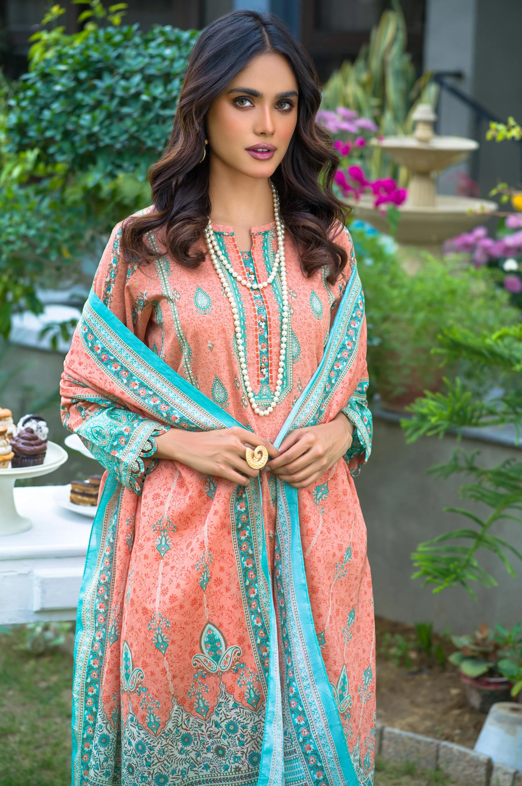 Stitched 3 Piece Printed Lawn Suit - Image 6