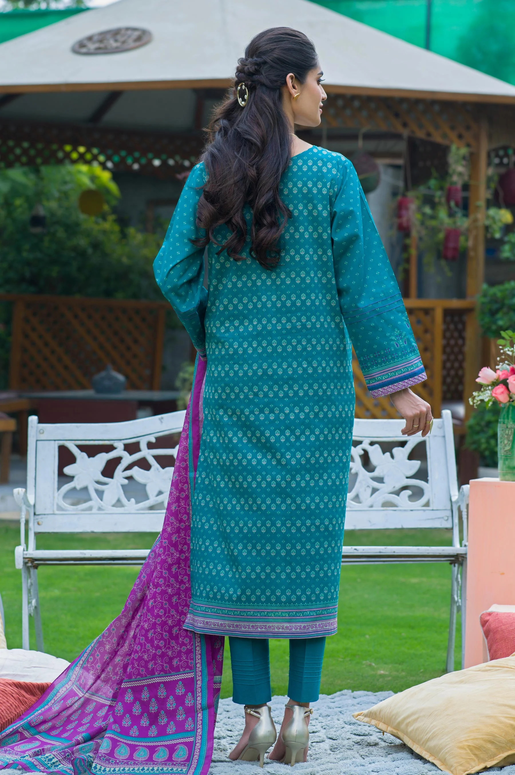 Stitched 3 Piece Printed Lawn Suit - Image 3
