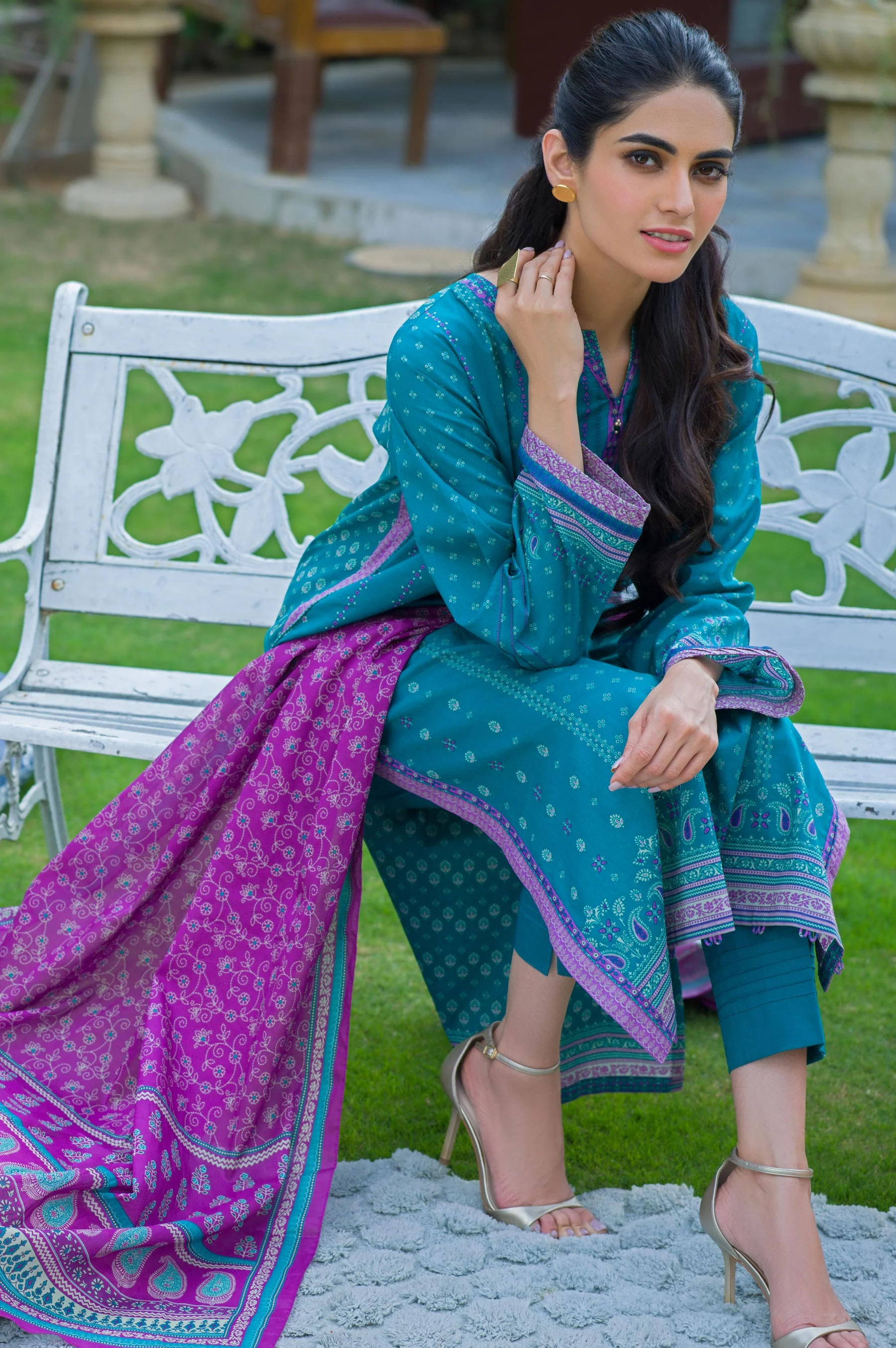 Stitched 3 Piece Printed Lawn Suit - Image 4