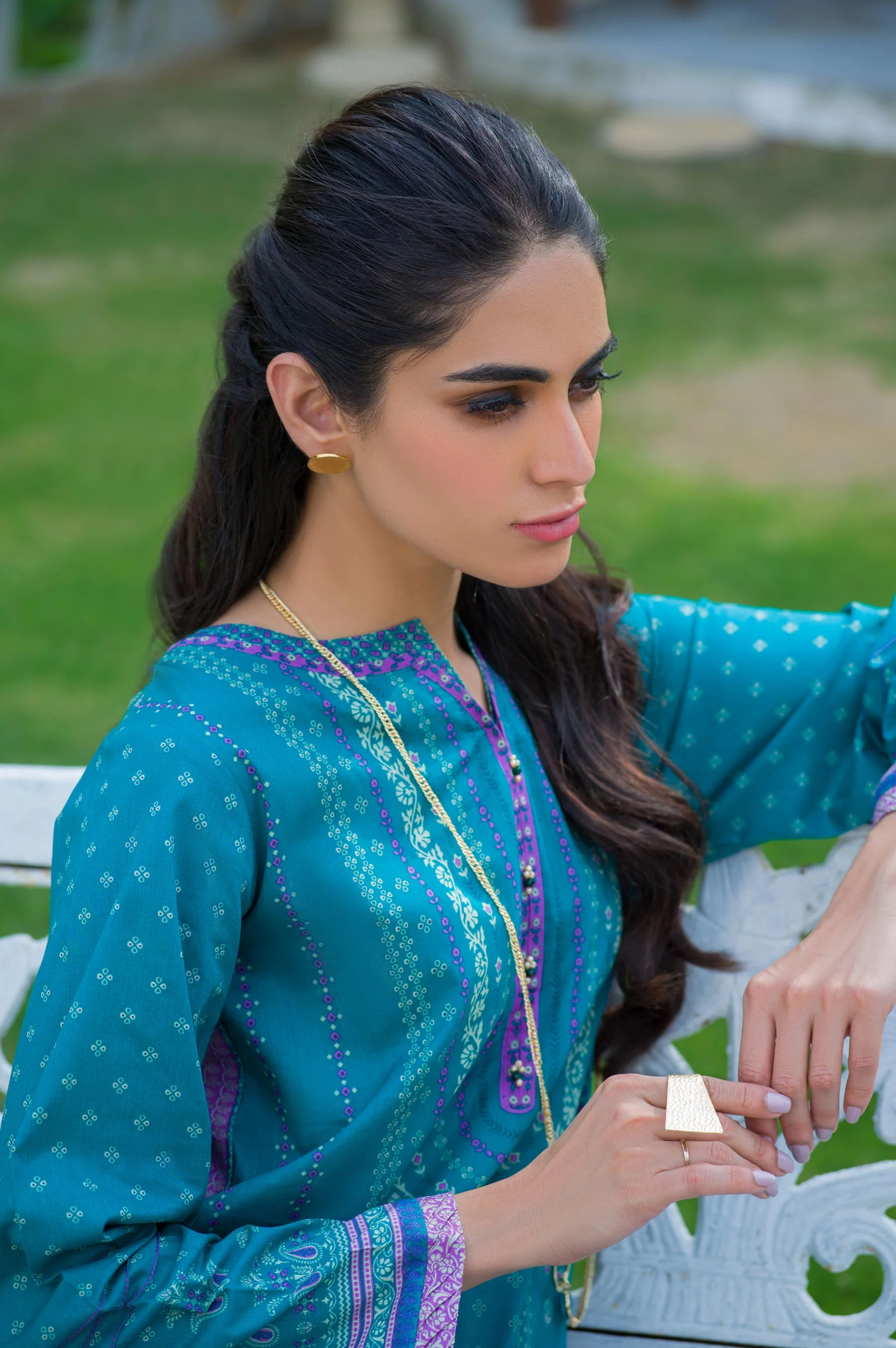 Stitched 3 Piece Printed Lawn Suit - Image 5