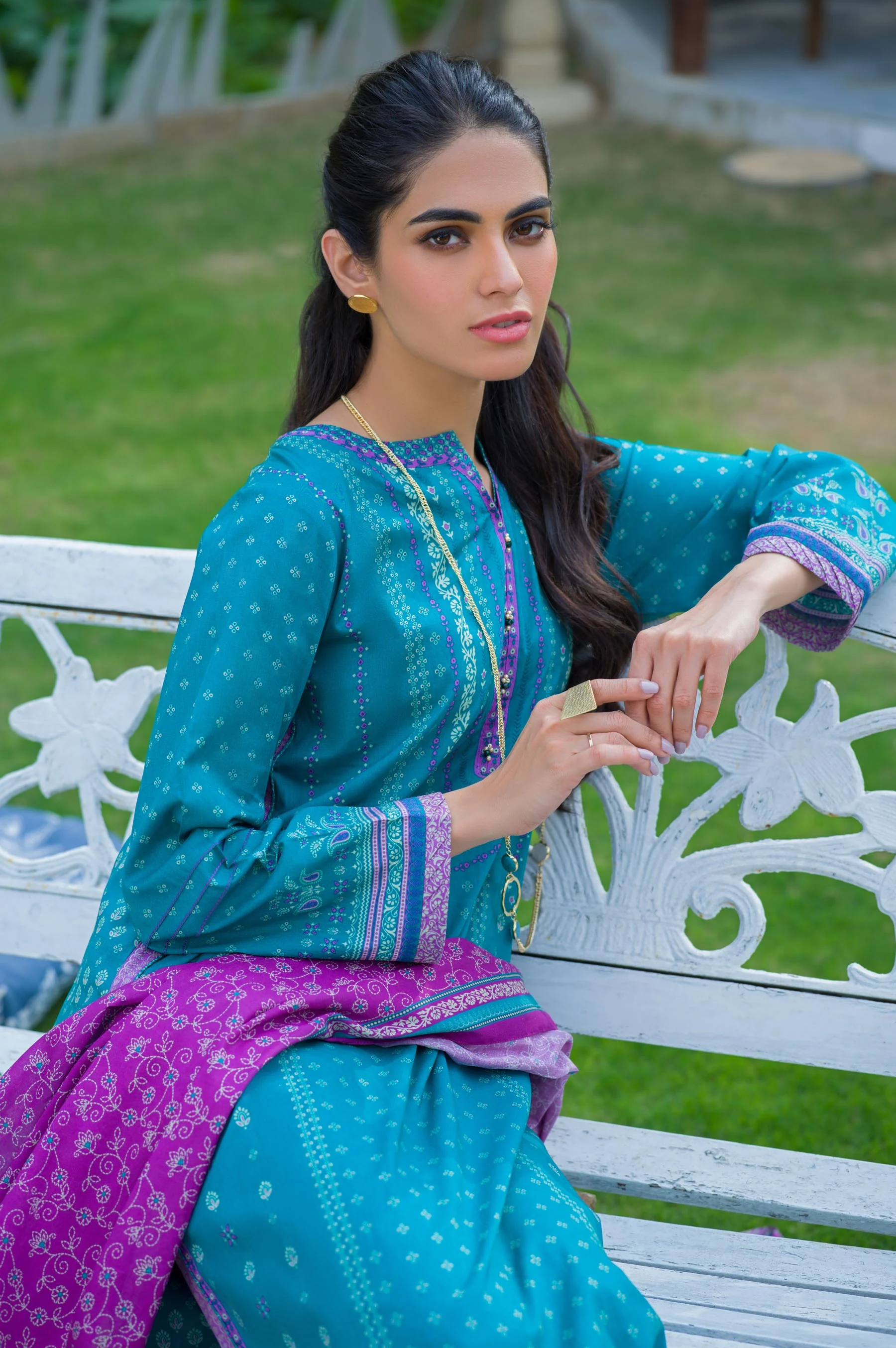 Stitched 3 Piece Printed Lawn Suit - Image 6