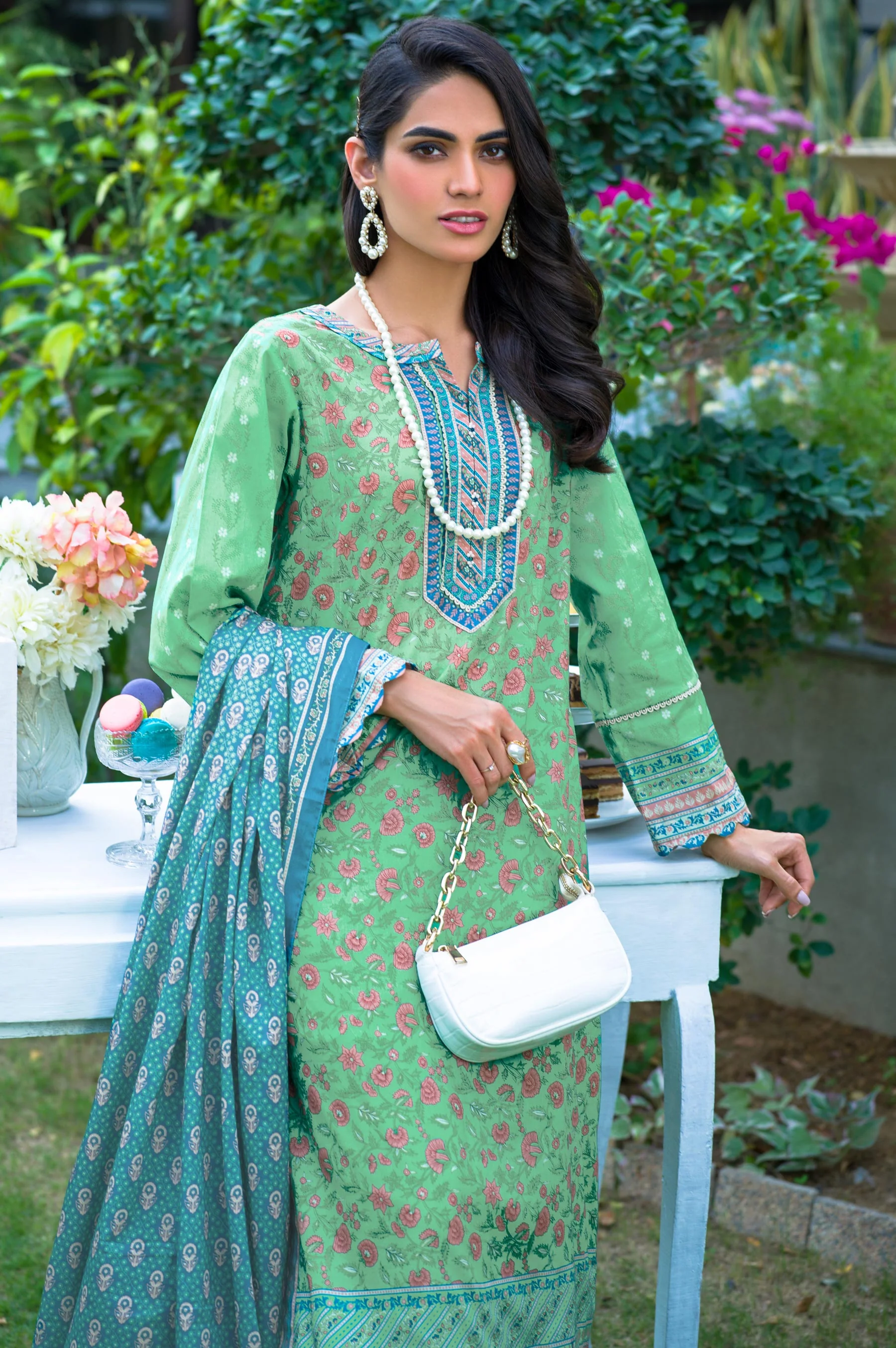 Stitched 3 Piece Printed Lawn Suit - Image 2