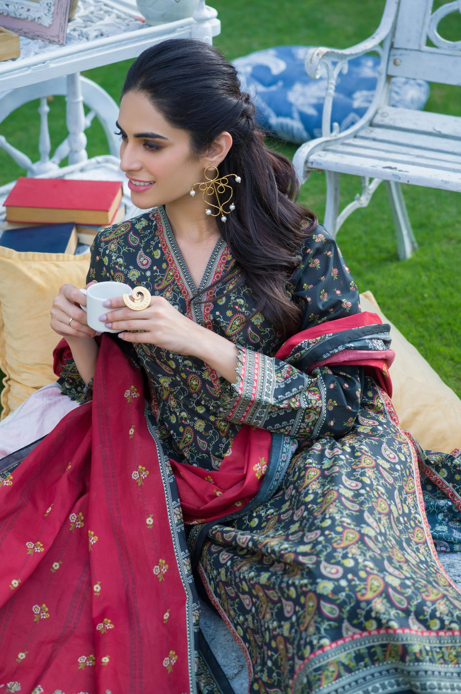 Stitched 3 Piece Printed Lawn Suit - Image 2