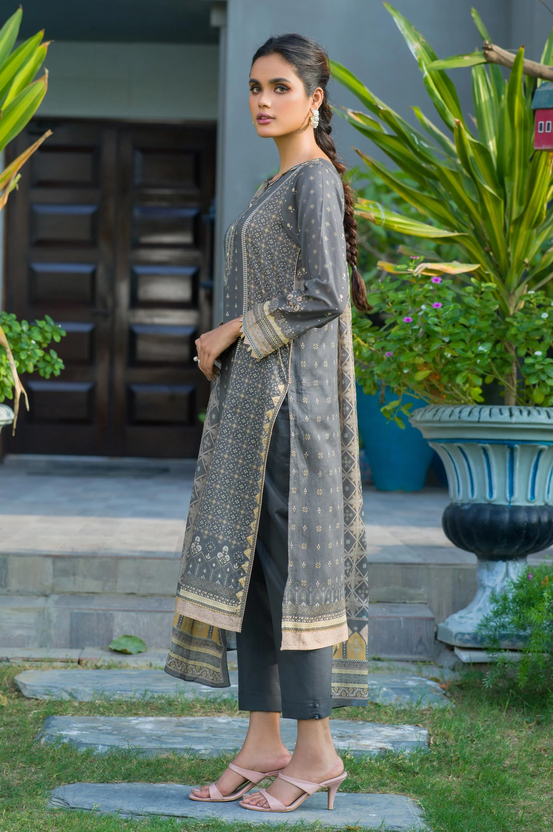 Stitched 3 Piece Printed Lawn Suit - Image 3