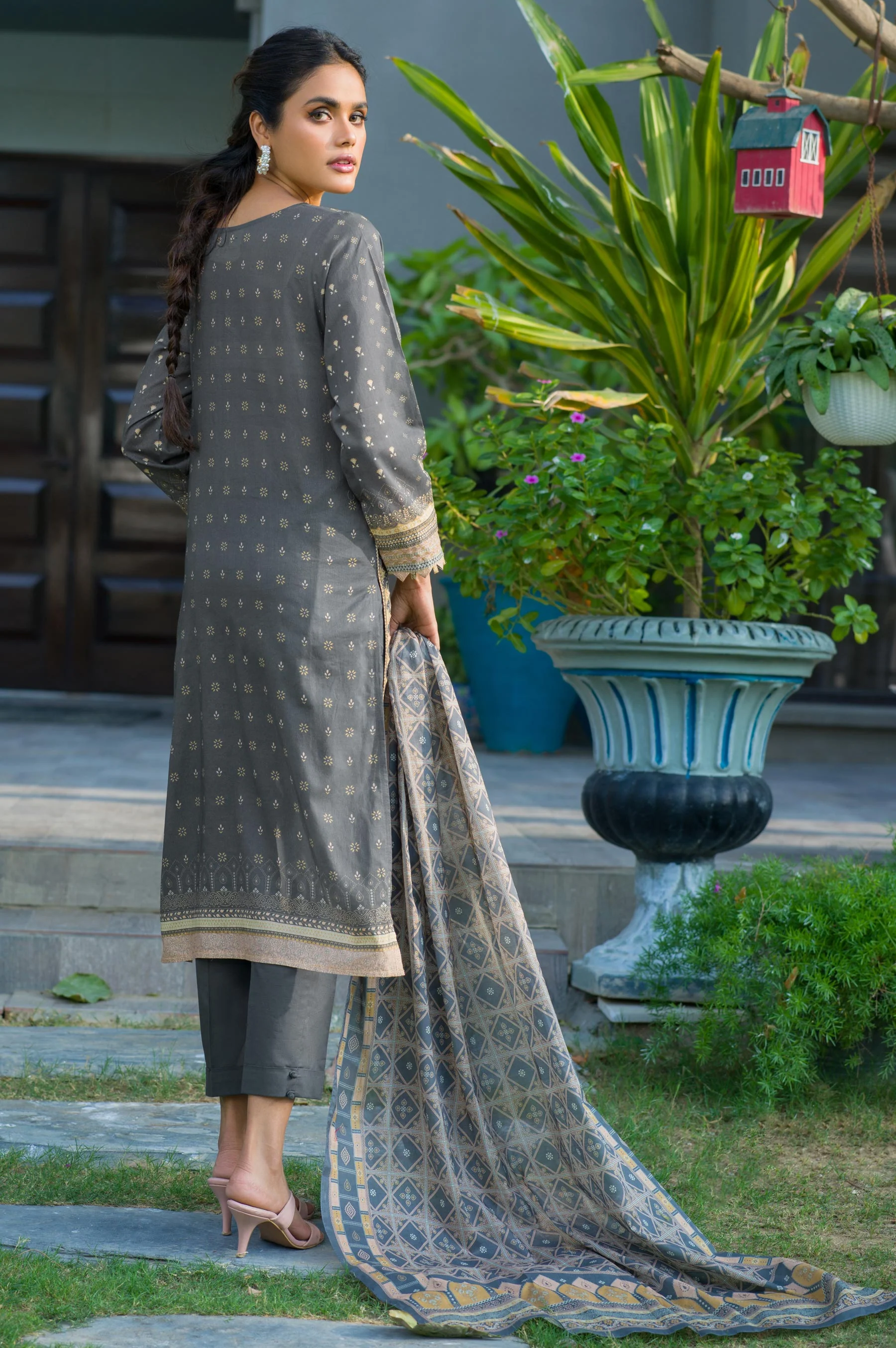 Stitched 3 Piece Printed Lawn Suit - Image 4
